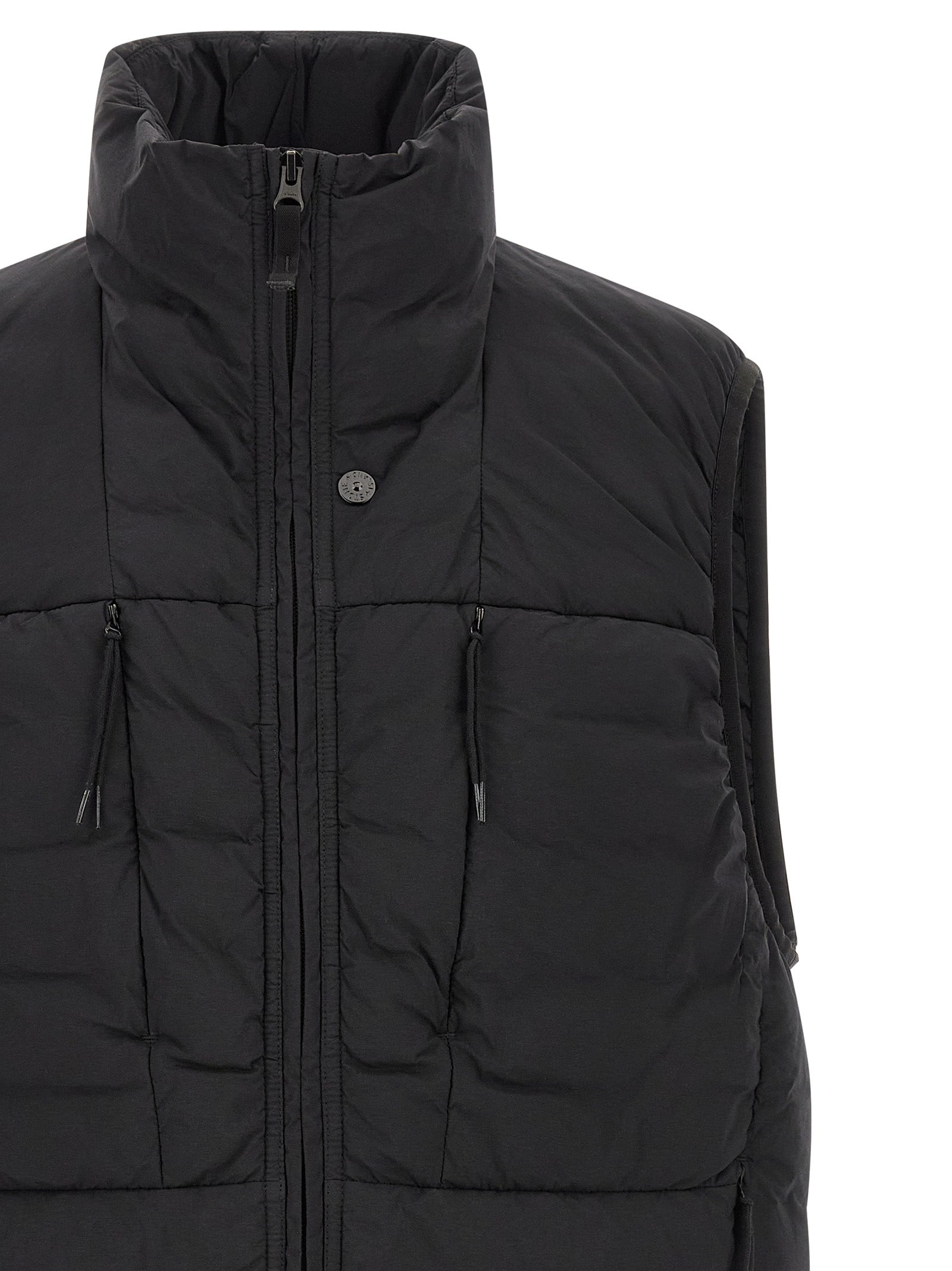 Black Polyamide Sleeveless Jacket