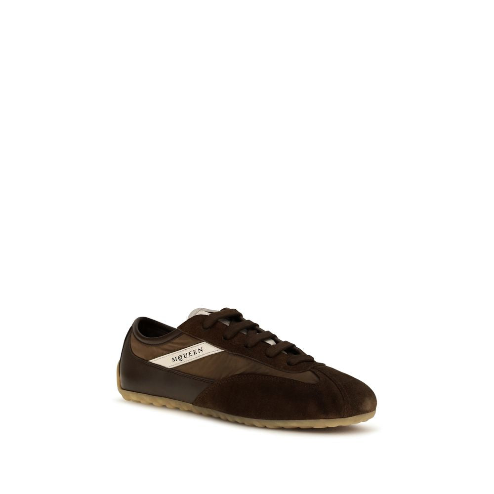 Brown Suede Leather Athletic Sneakers