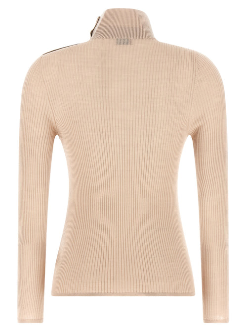 Beige Virgin Wool Cardigan