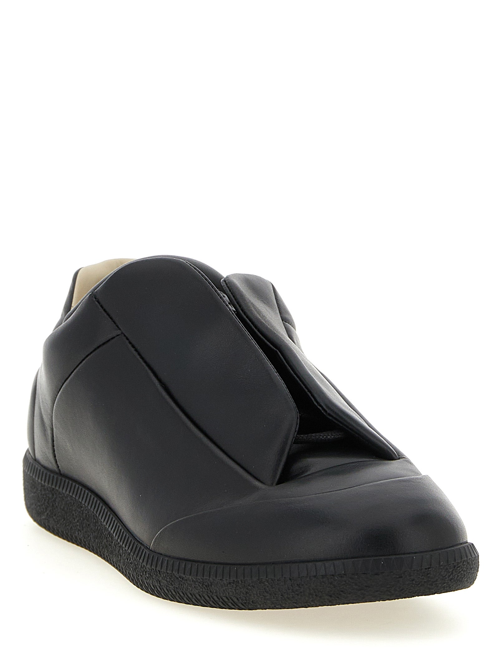 Black Calfskin Low Top Sneakers
