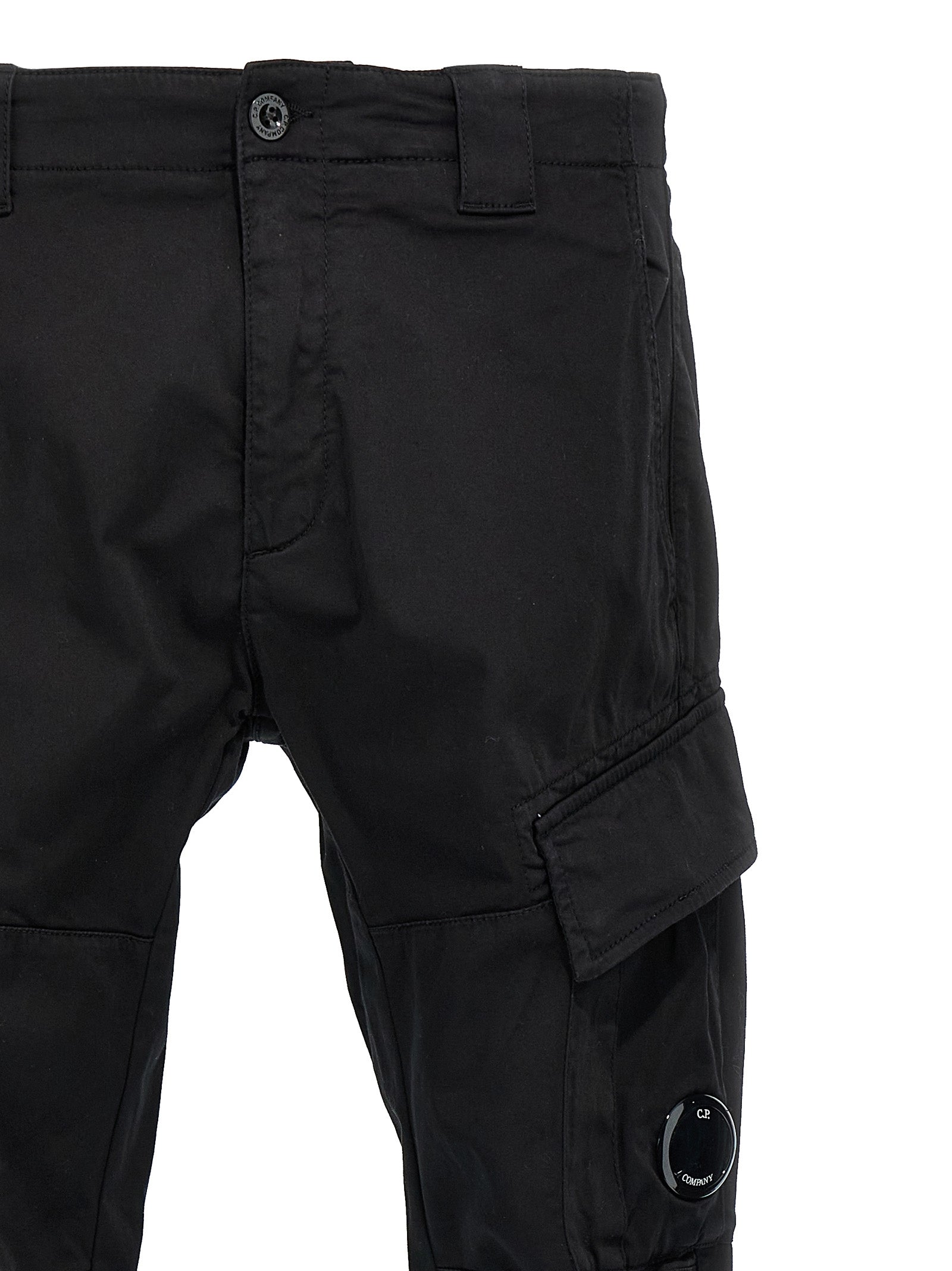 Black Cotton Cargo Pants