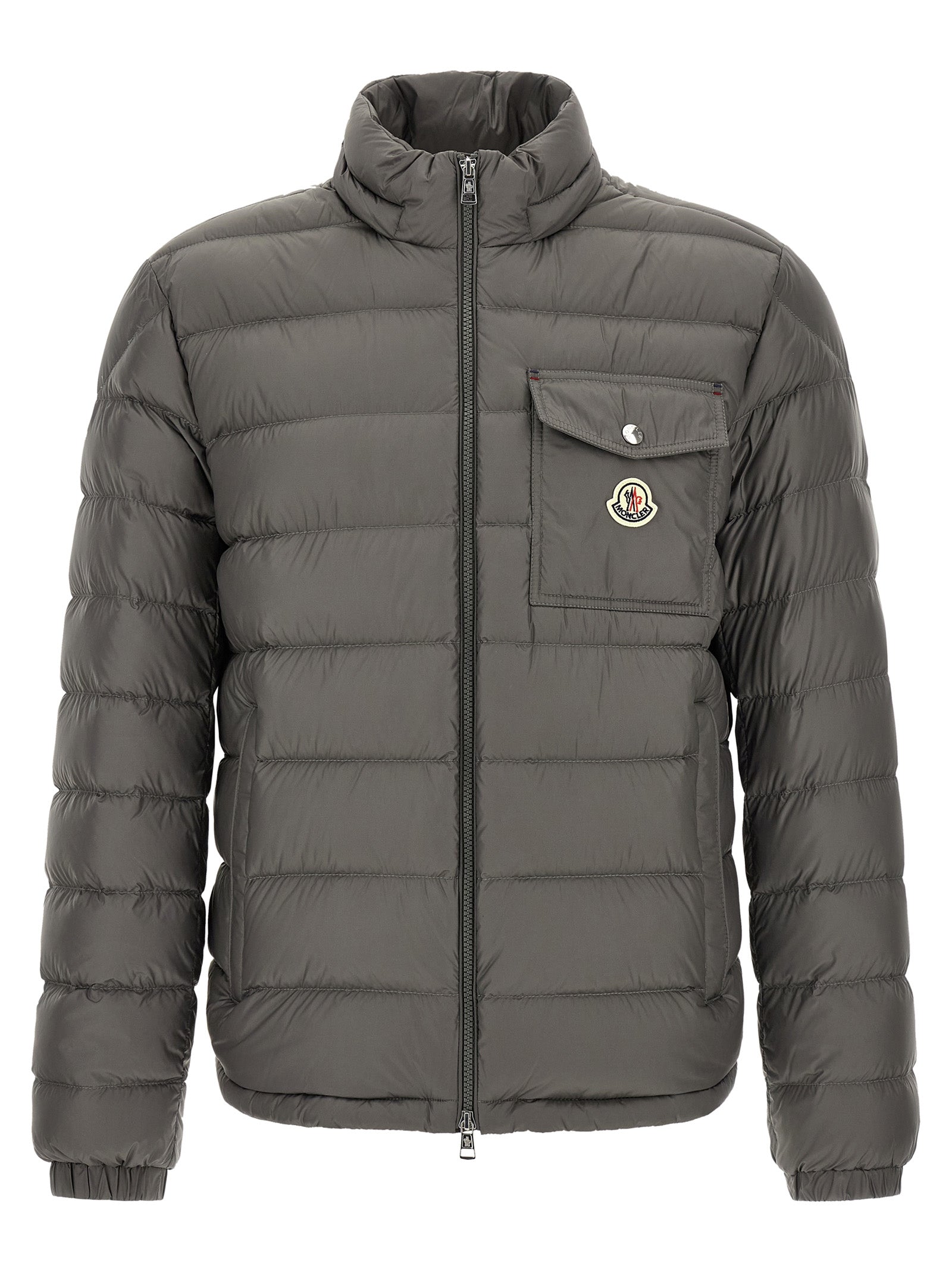 Gray Polyamide Full-Length Jacket