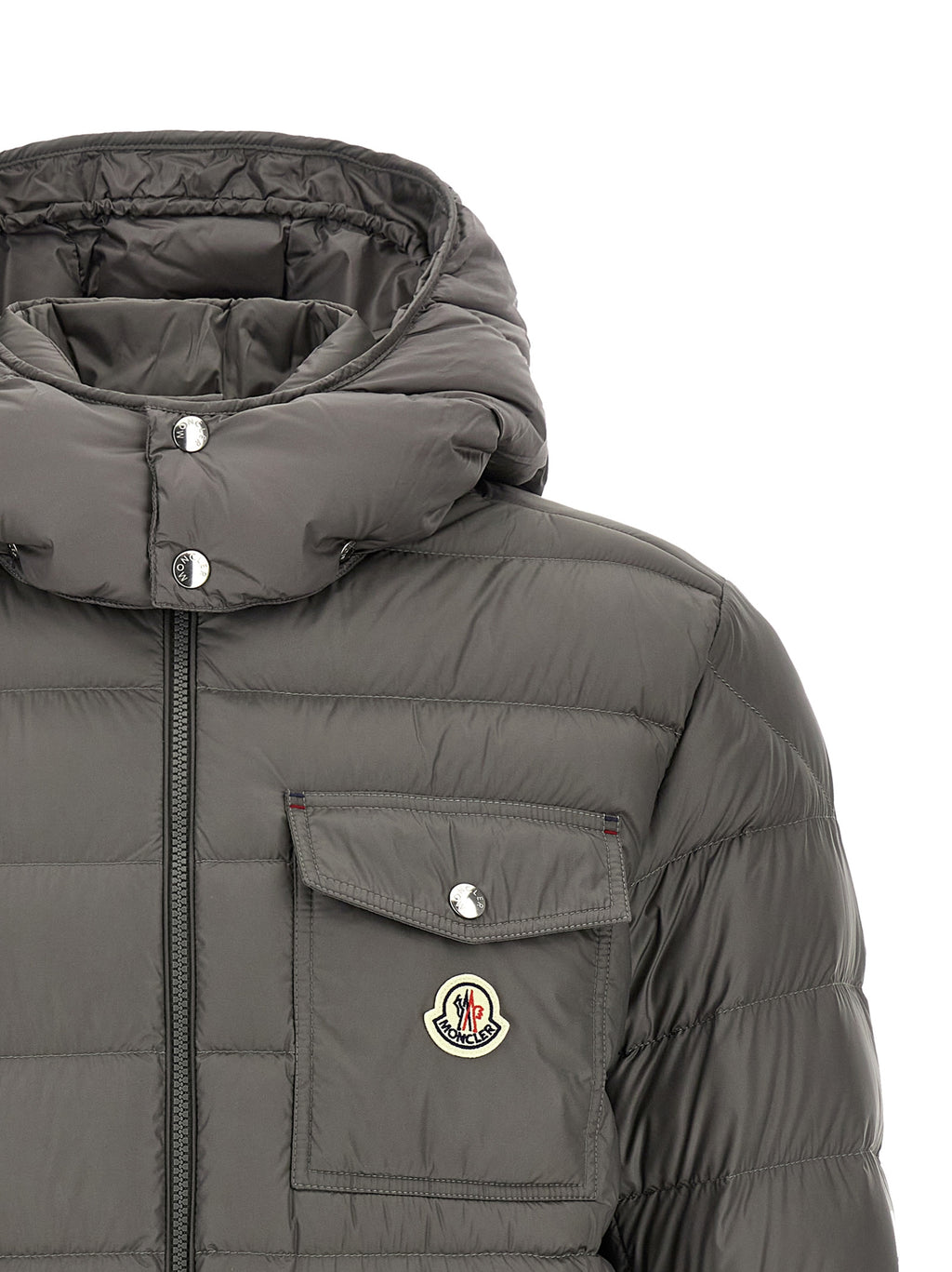 Gray Polyamide Full-Length Jacket