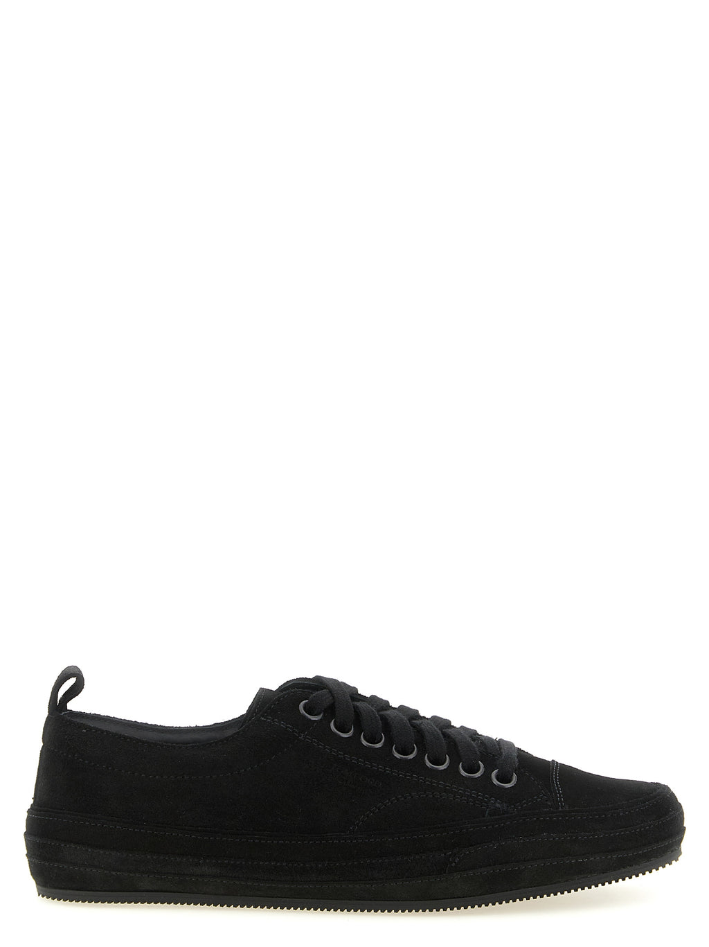 Black Leather Low Top Sneakers