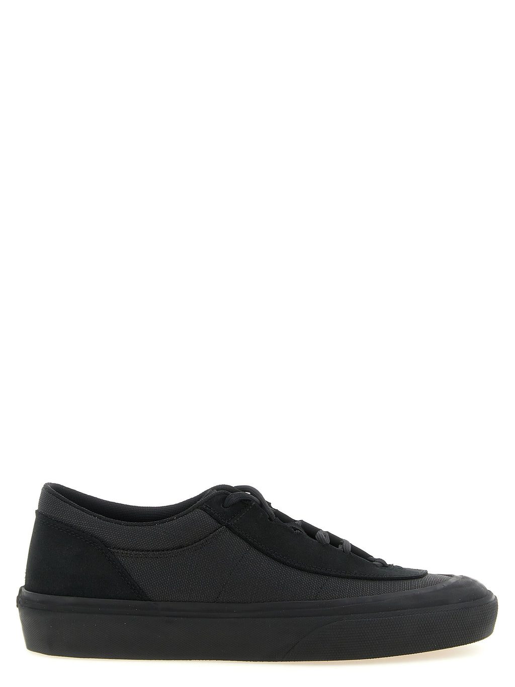 Black Cotton Low Top Sneakers
