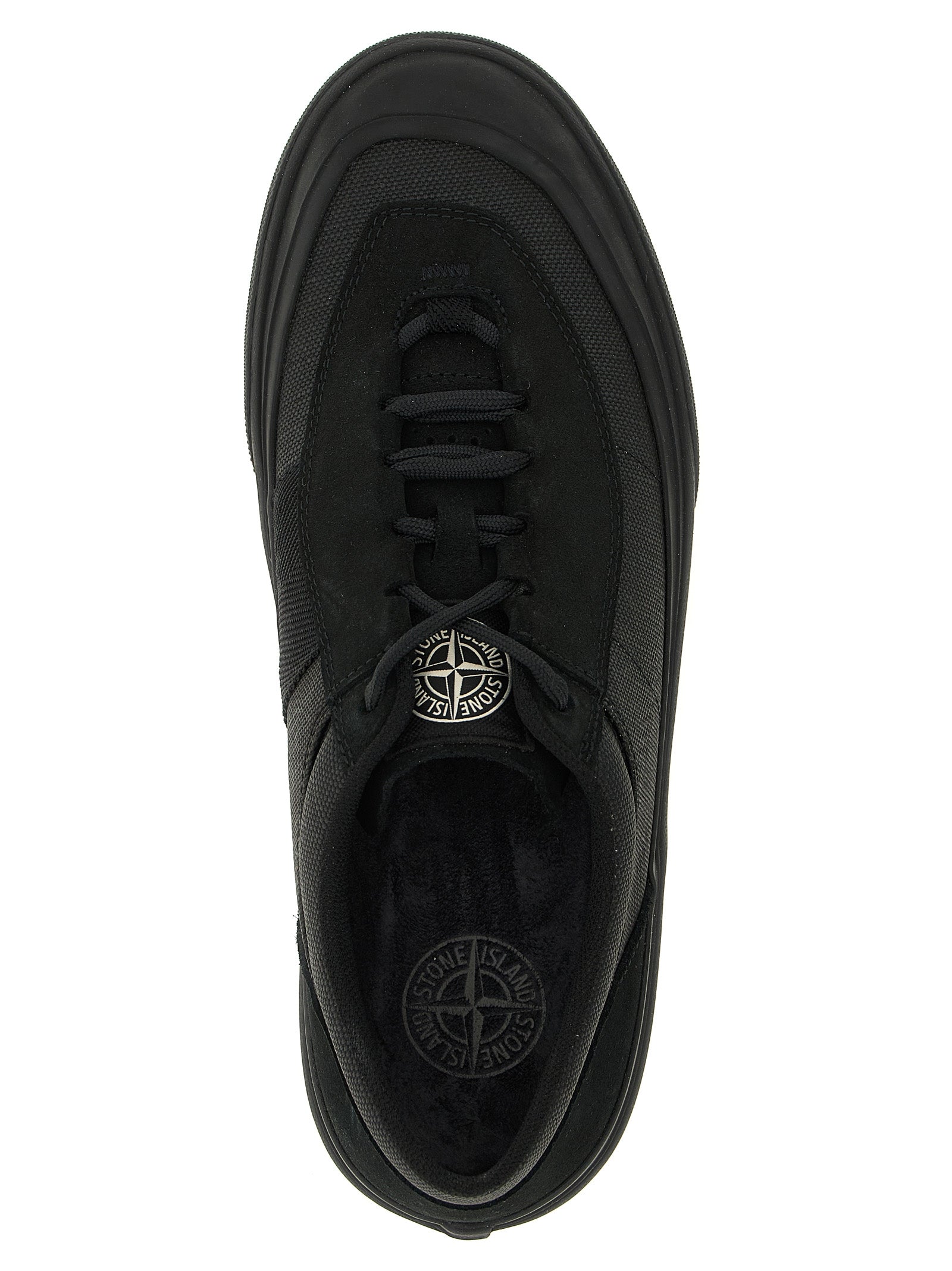 Black Cotton Low Top Sneakers