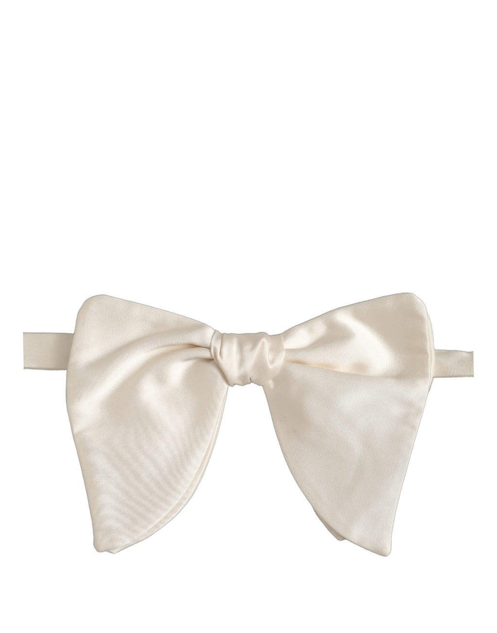 Men White 100% Silk Adjustable Neck Papillon Bow Tie