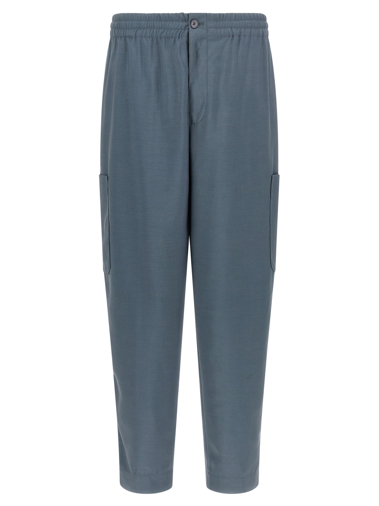 Gray Wool Cargo Pants