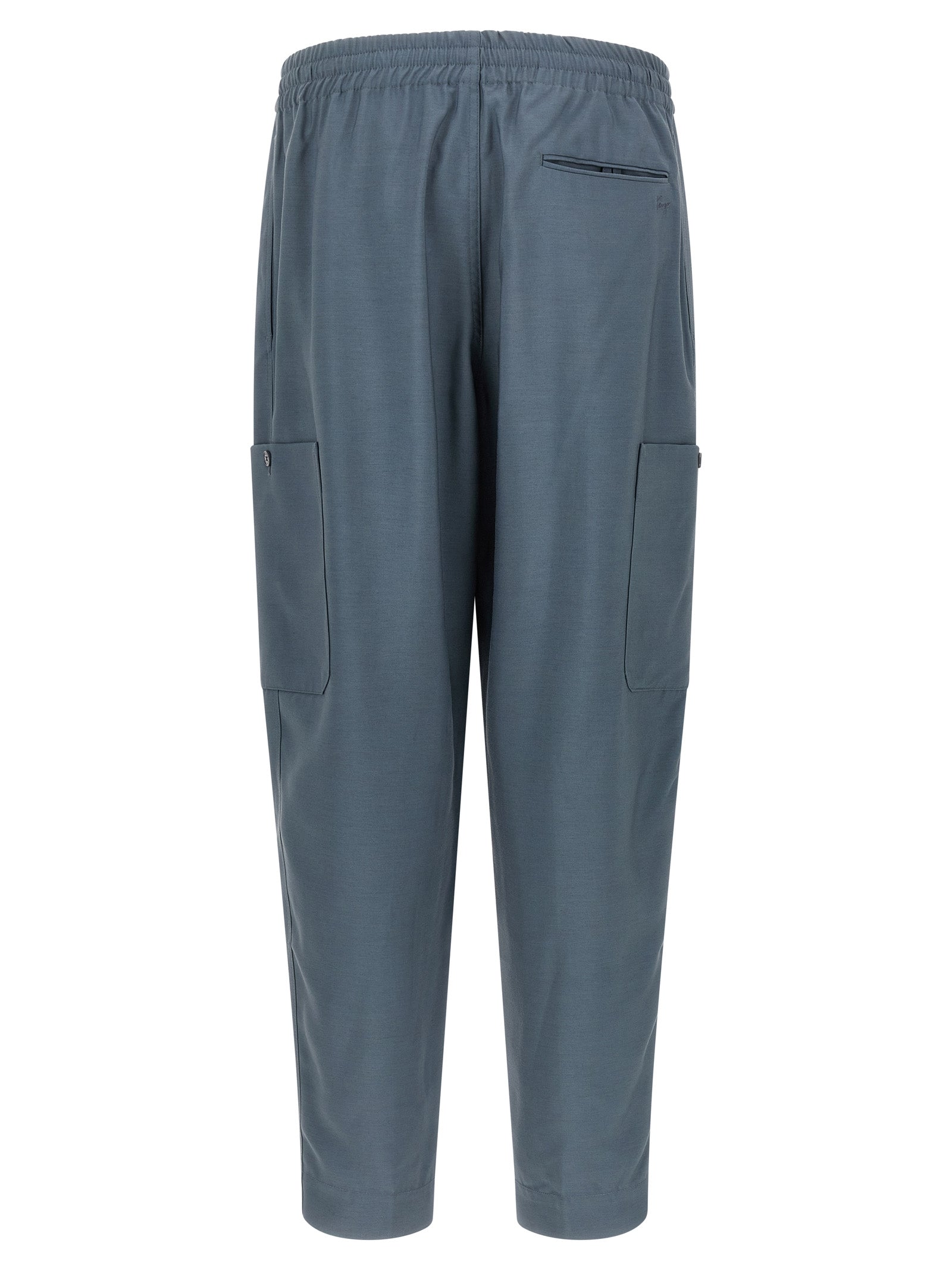 Gray Wool Cargo Pants