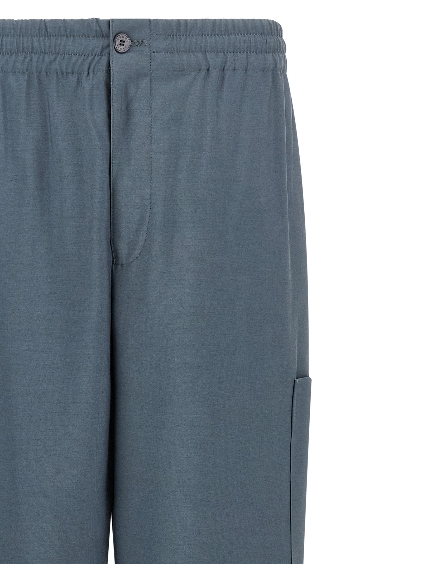 Gray Wool Cargo Pants