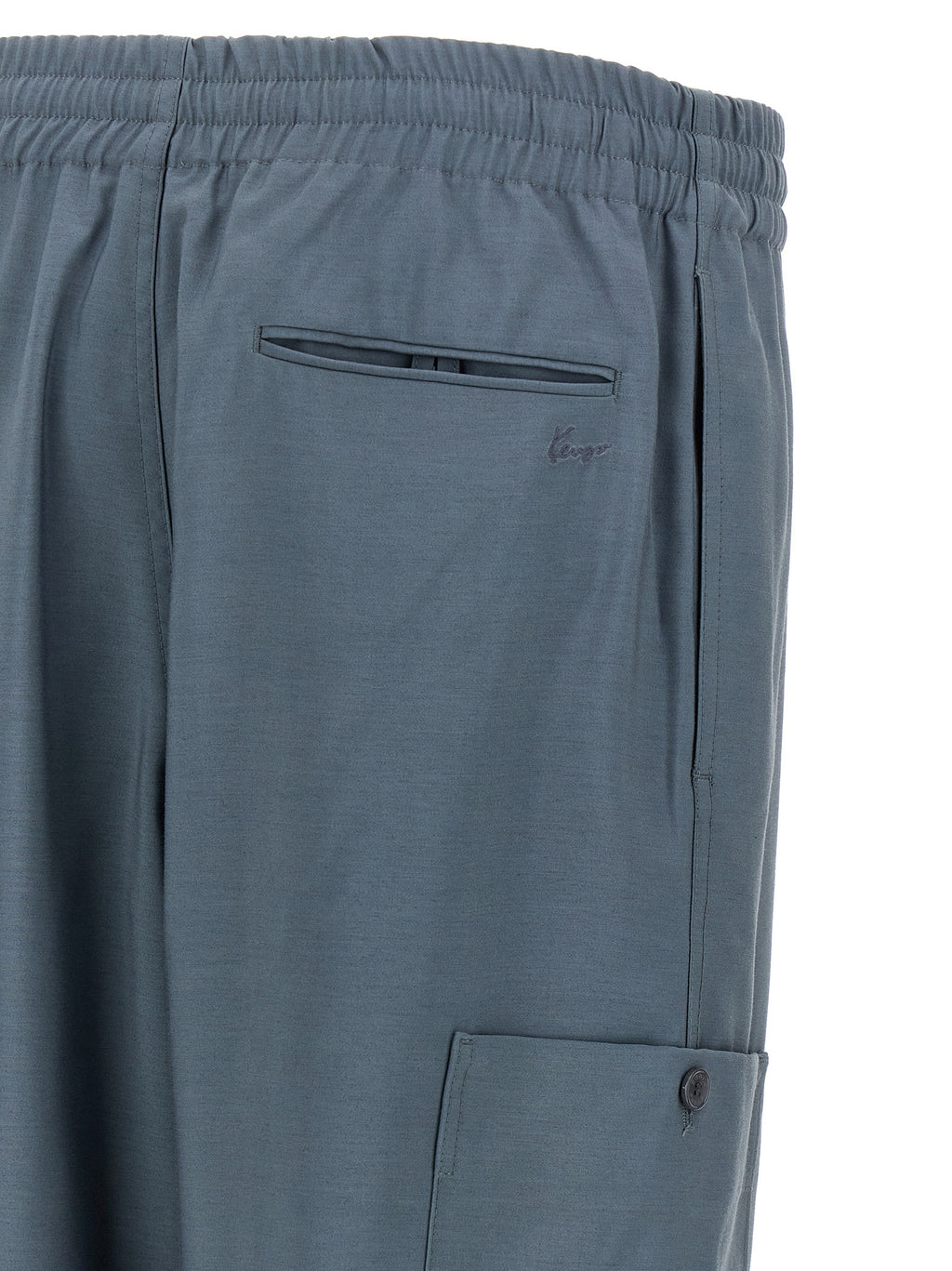 Gray Wool Cargo Pants
