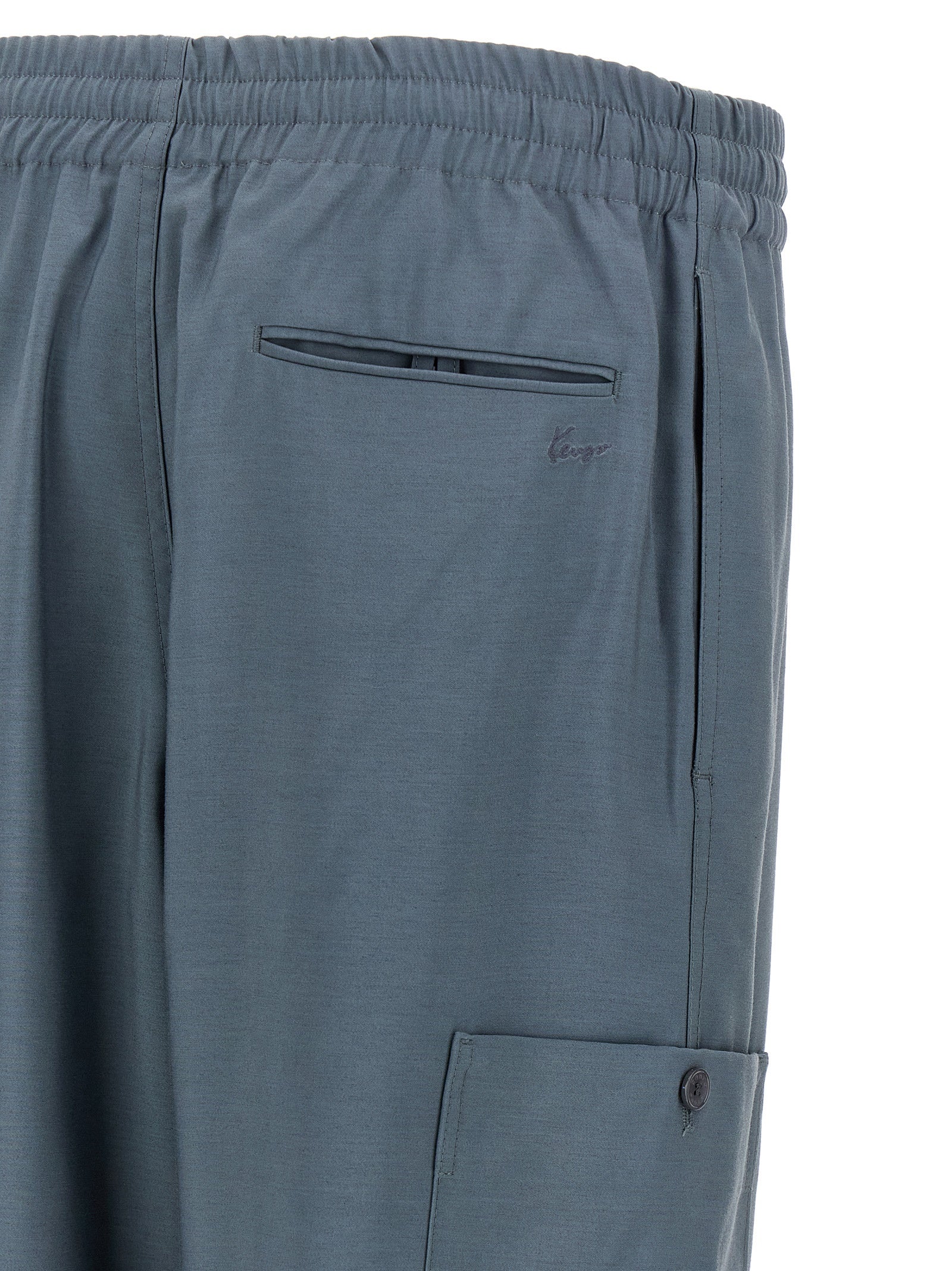 Gray Wool Cargo Pants