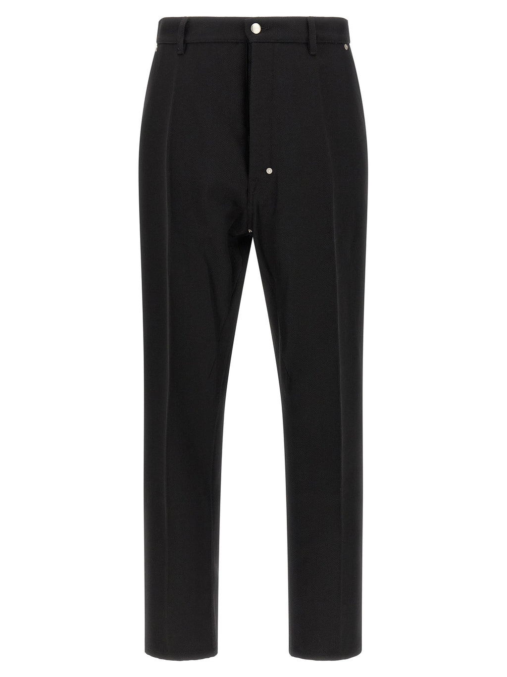 Black Cotton Casual Pants