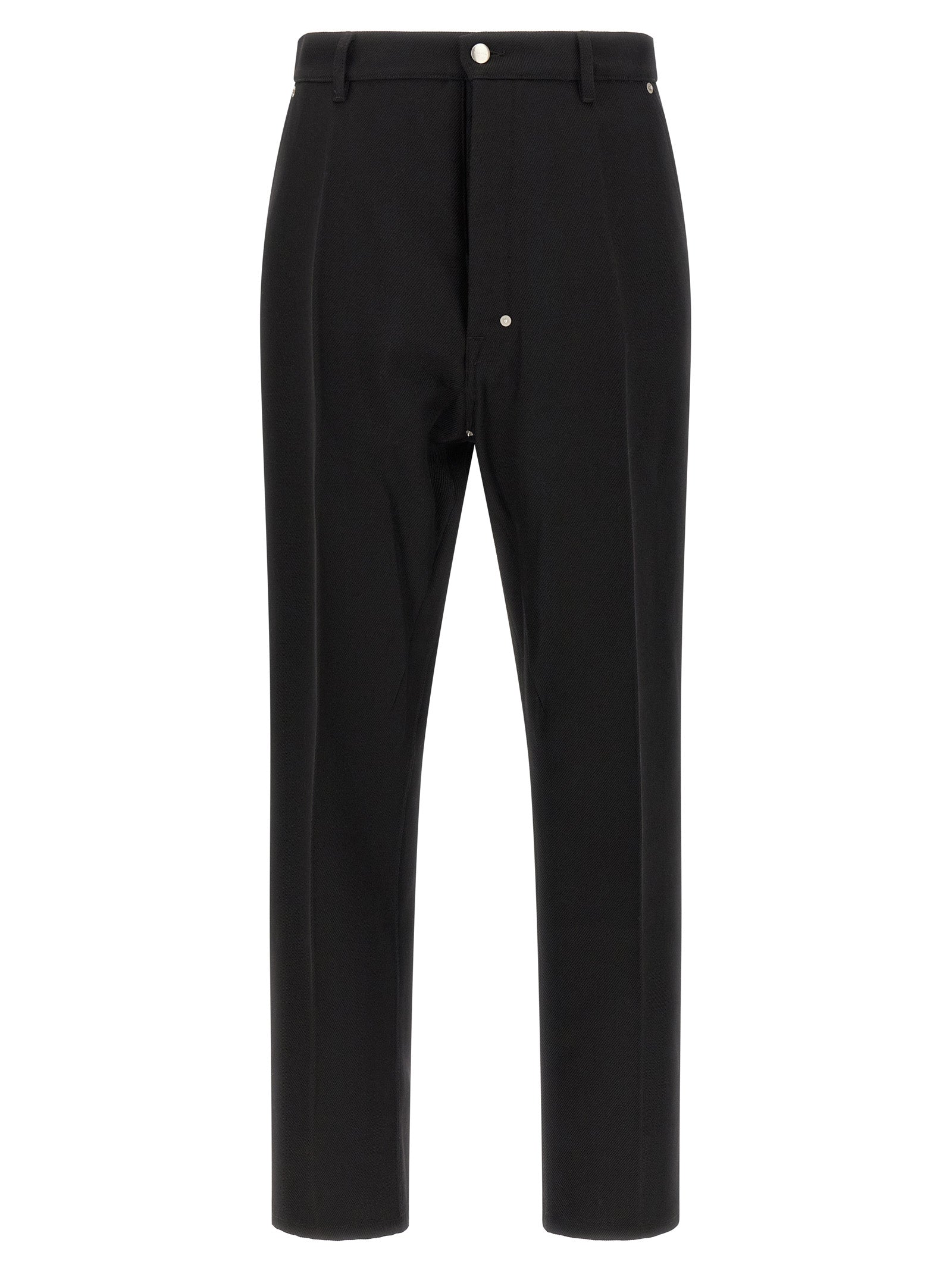 Black Cotton Casual Pants