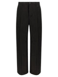 Black Ramie Casual Pants