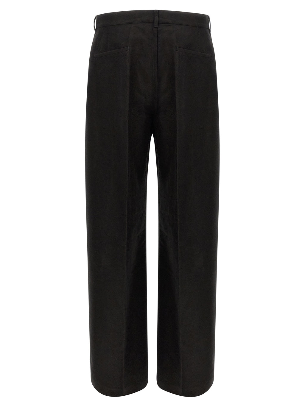 Black Ramie Casual Pants