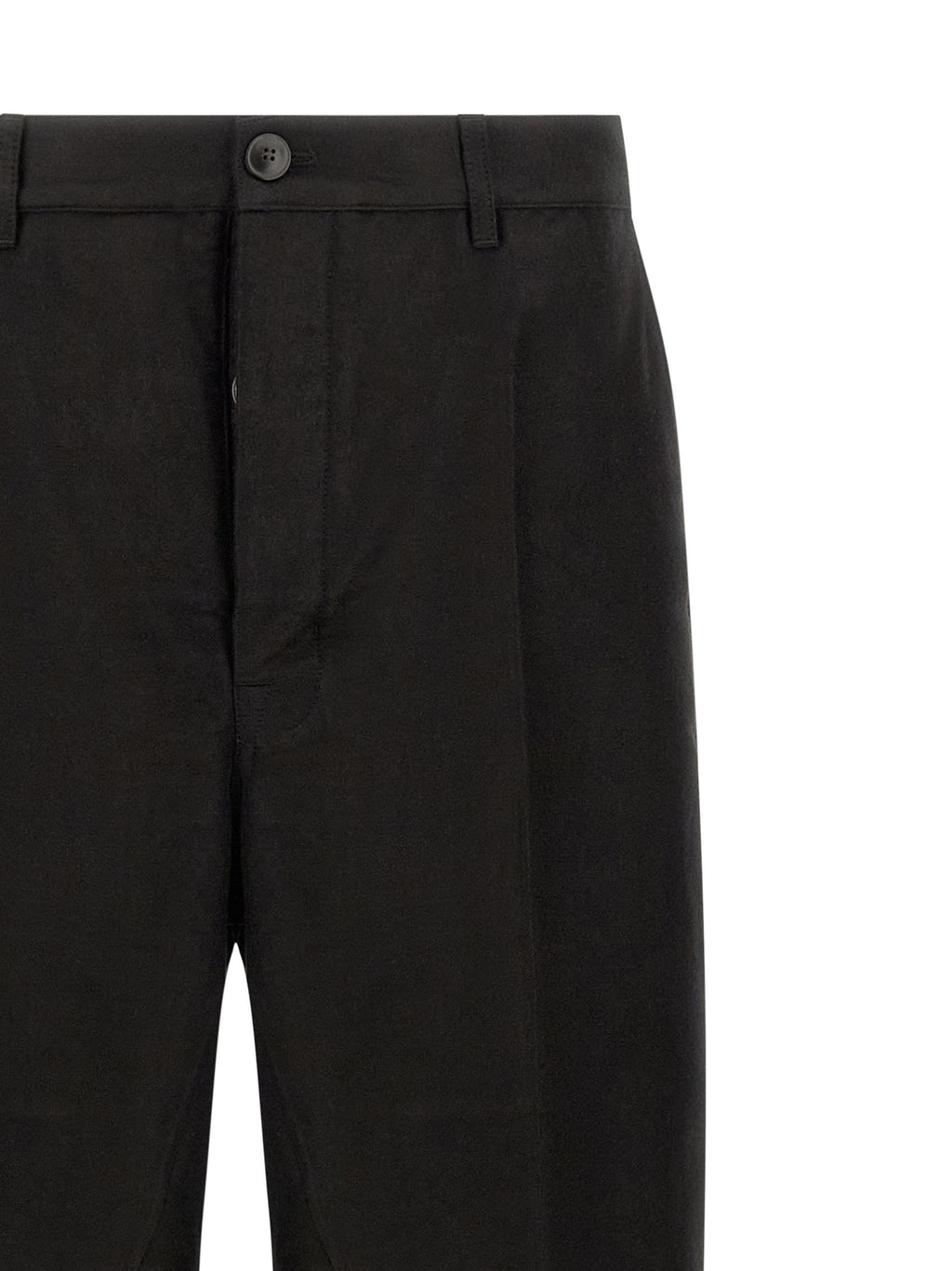 Black Ramie Casual Pants