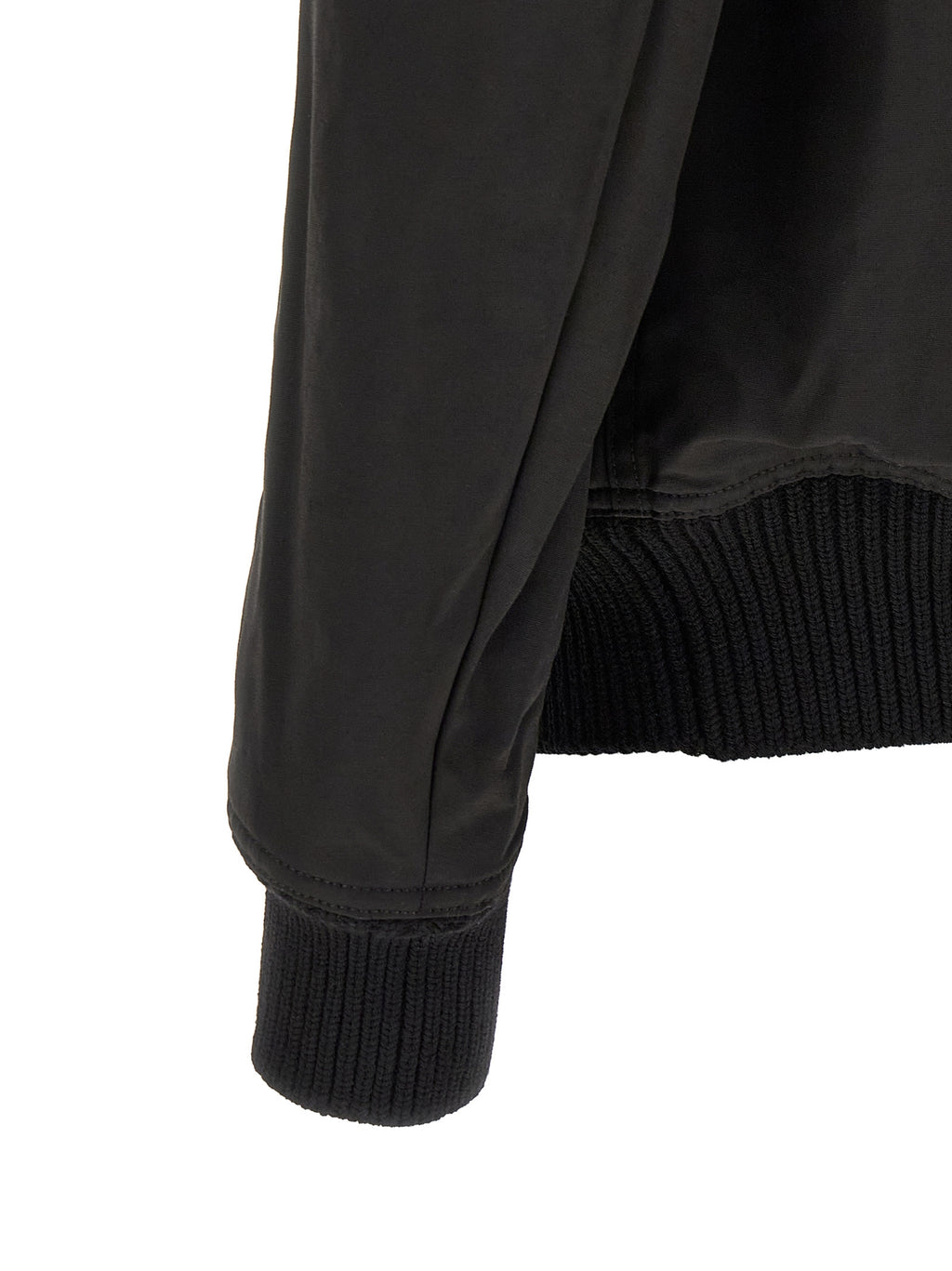 Black Nylon Bomber