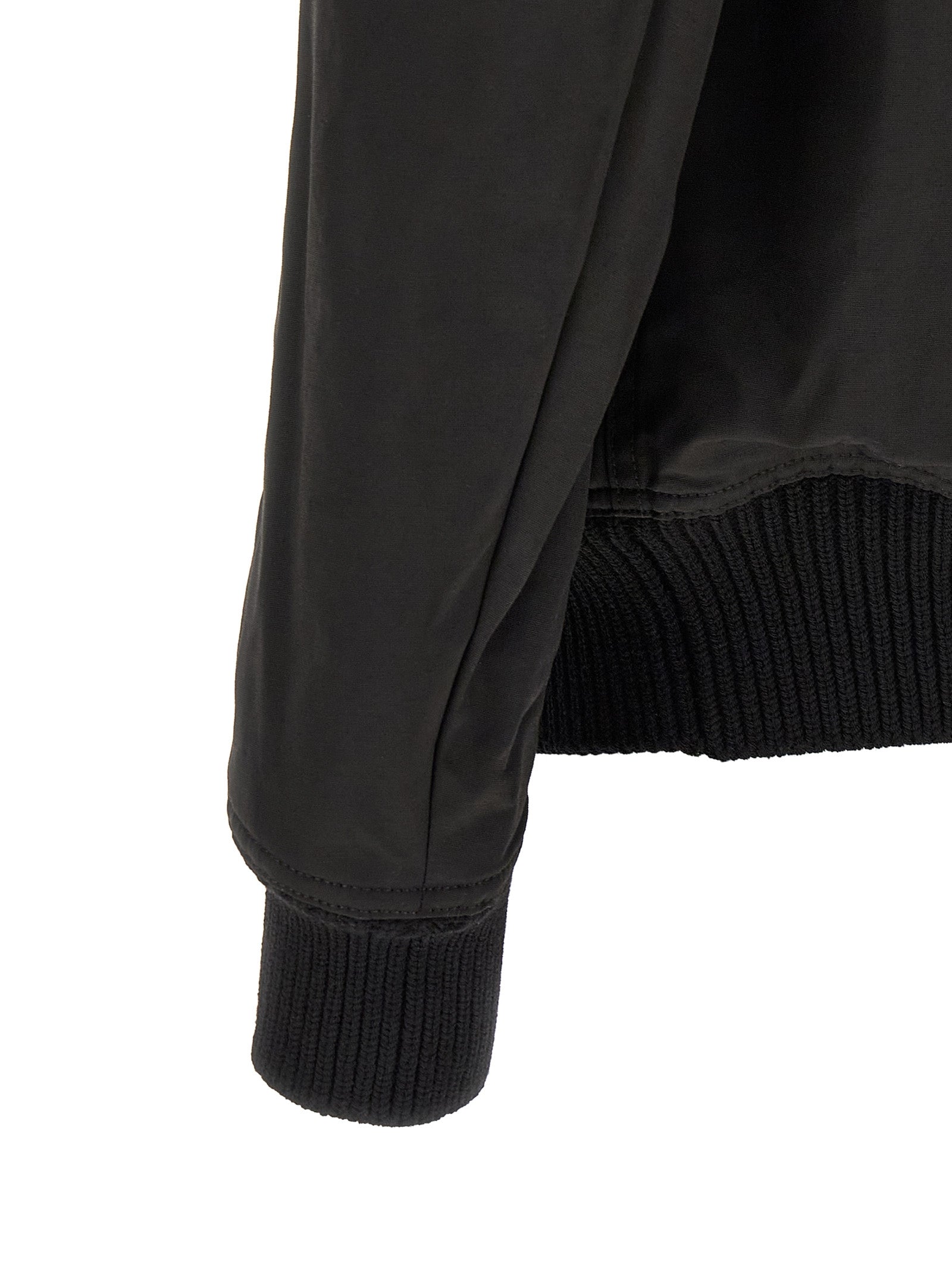 Black Nylon Bomber