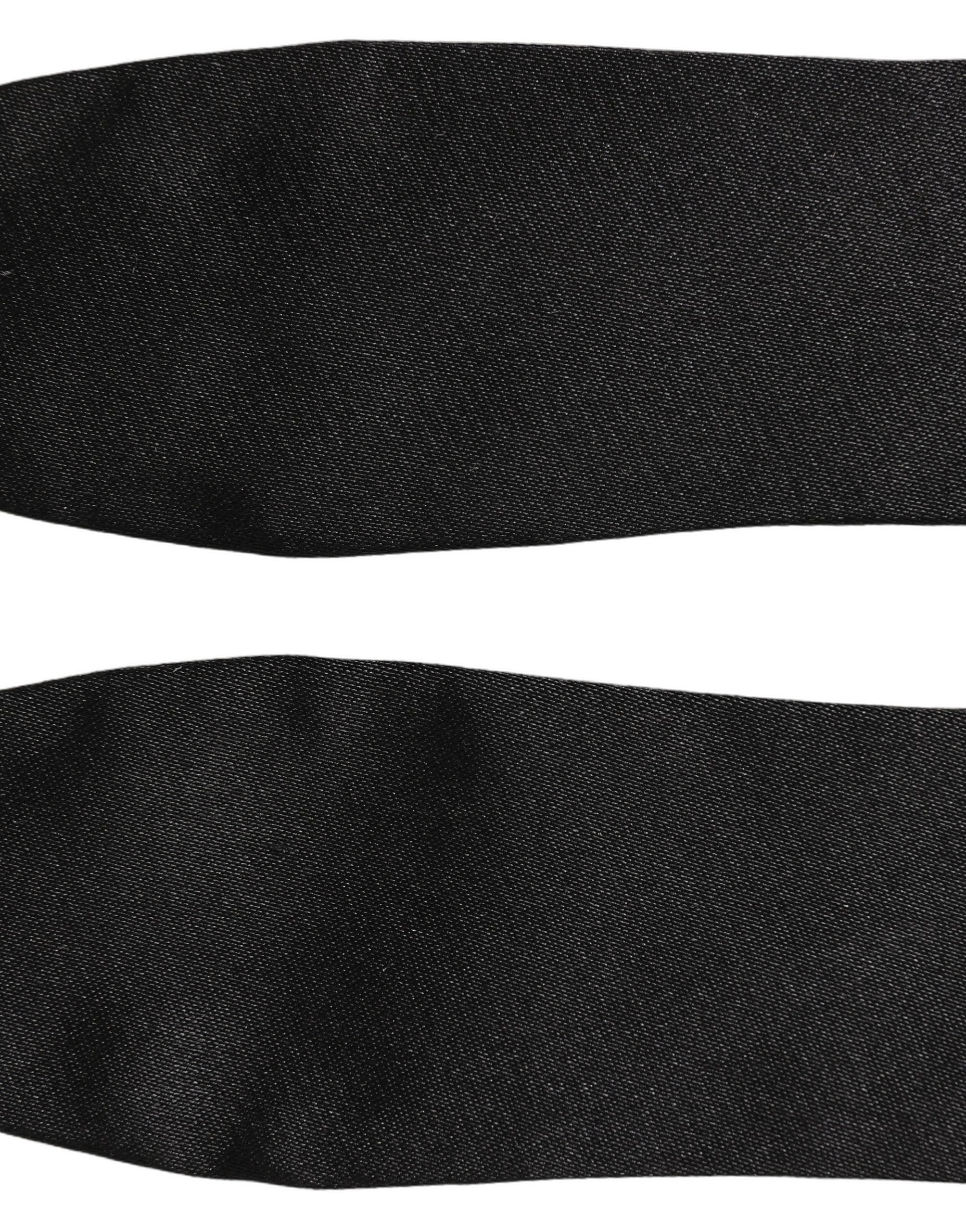 Men Black 100% Silk Adjustable Neck Papillon Bow Tie