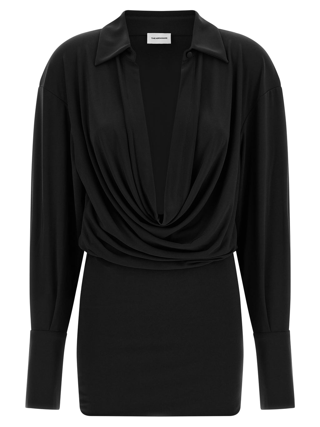 Black Polyester Short Dress