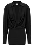 Black Polyester Short Dress