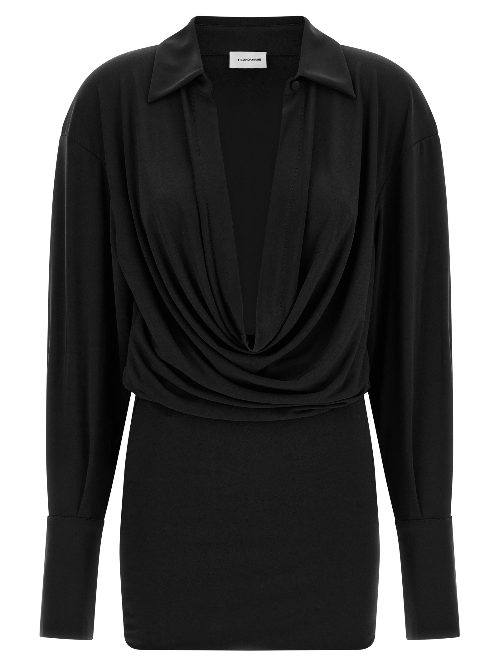 Black Polyester Short Dress