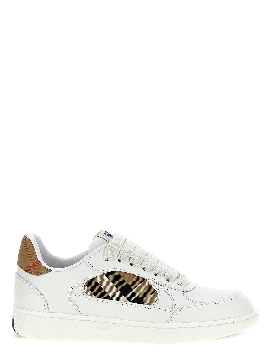 Beige Leather Low Top Sneakers