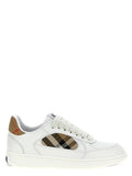 Beige Leather Low Top Sneakers