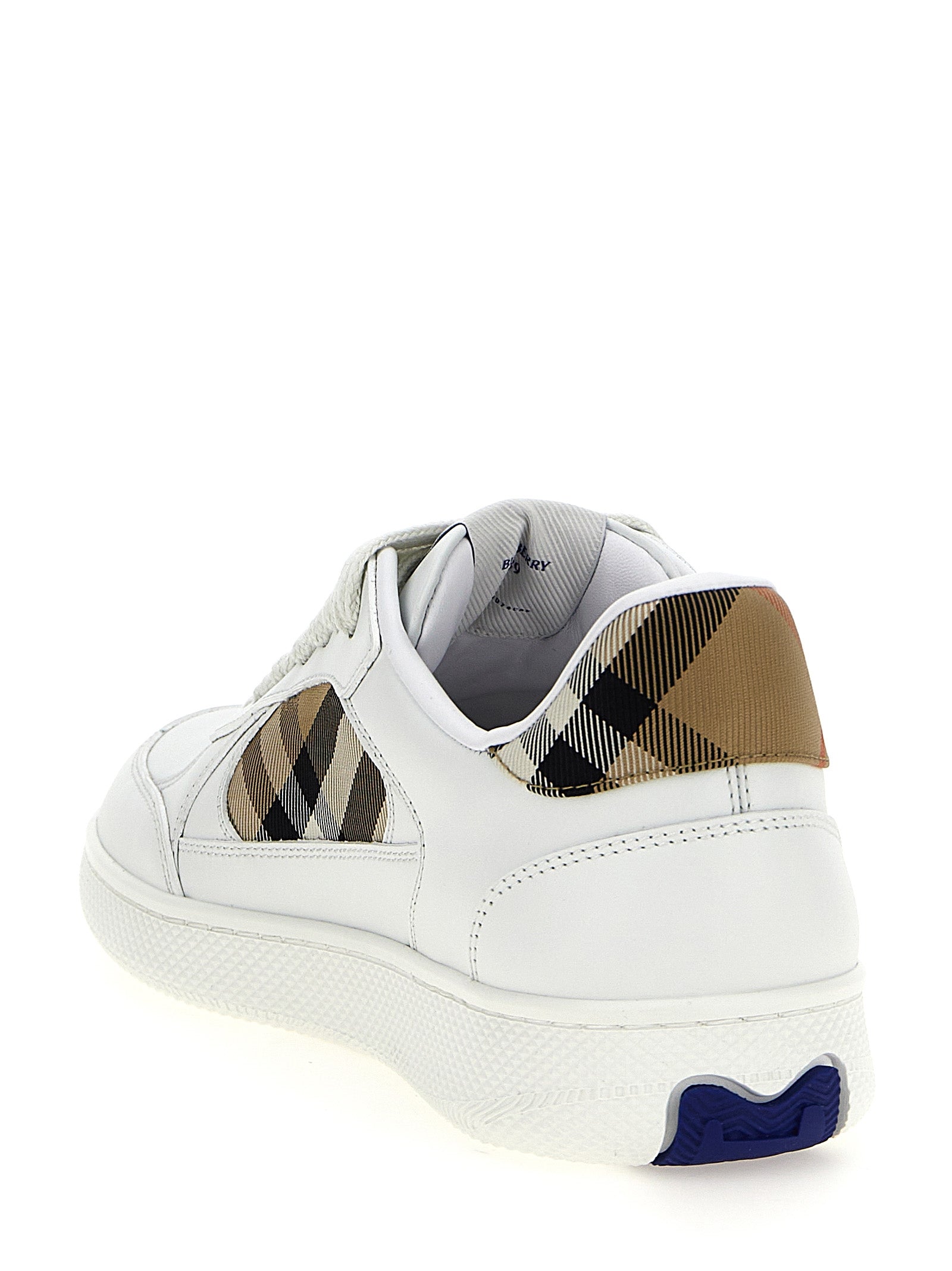 Beige Leather Low Top Sneakers
