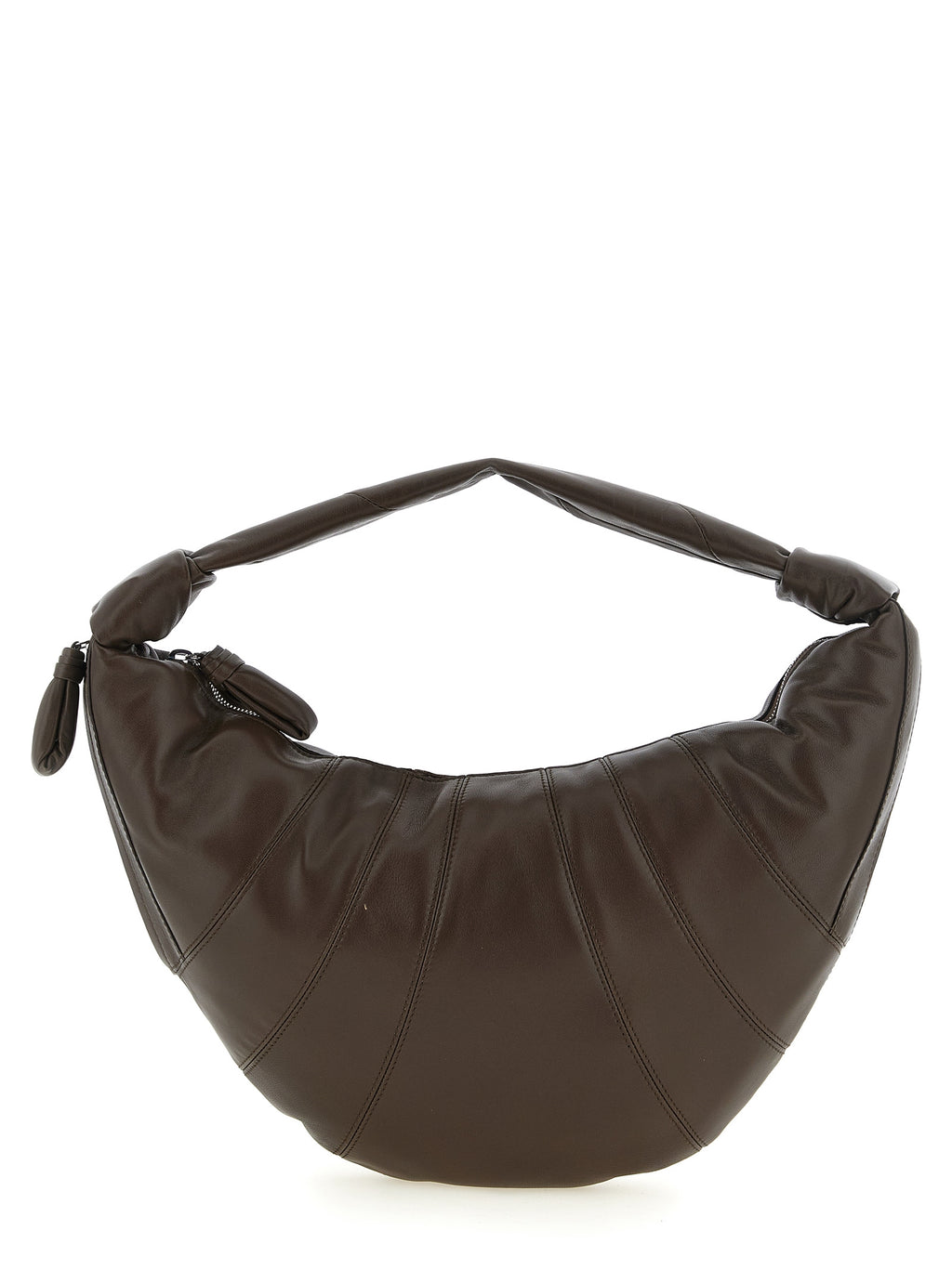 Brown Lamb Leather Shoulder Bag