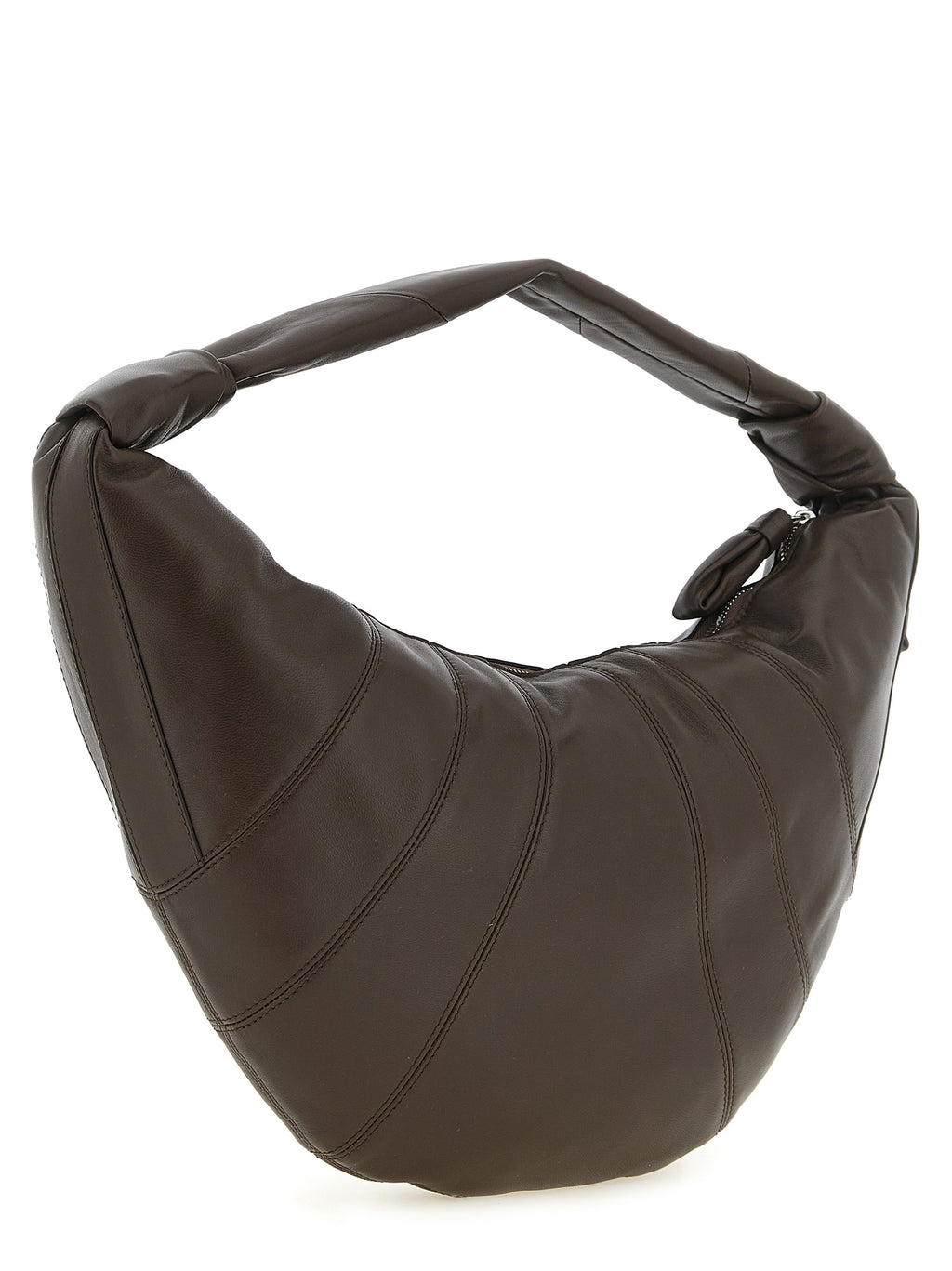 Brown Lamb Leather Shoulder Bag