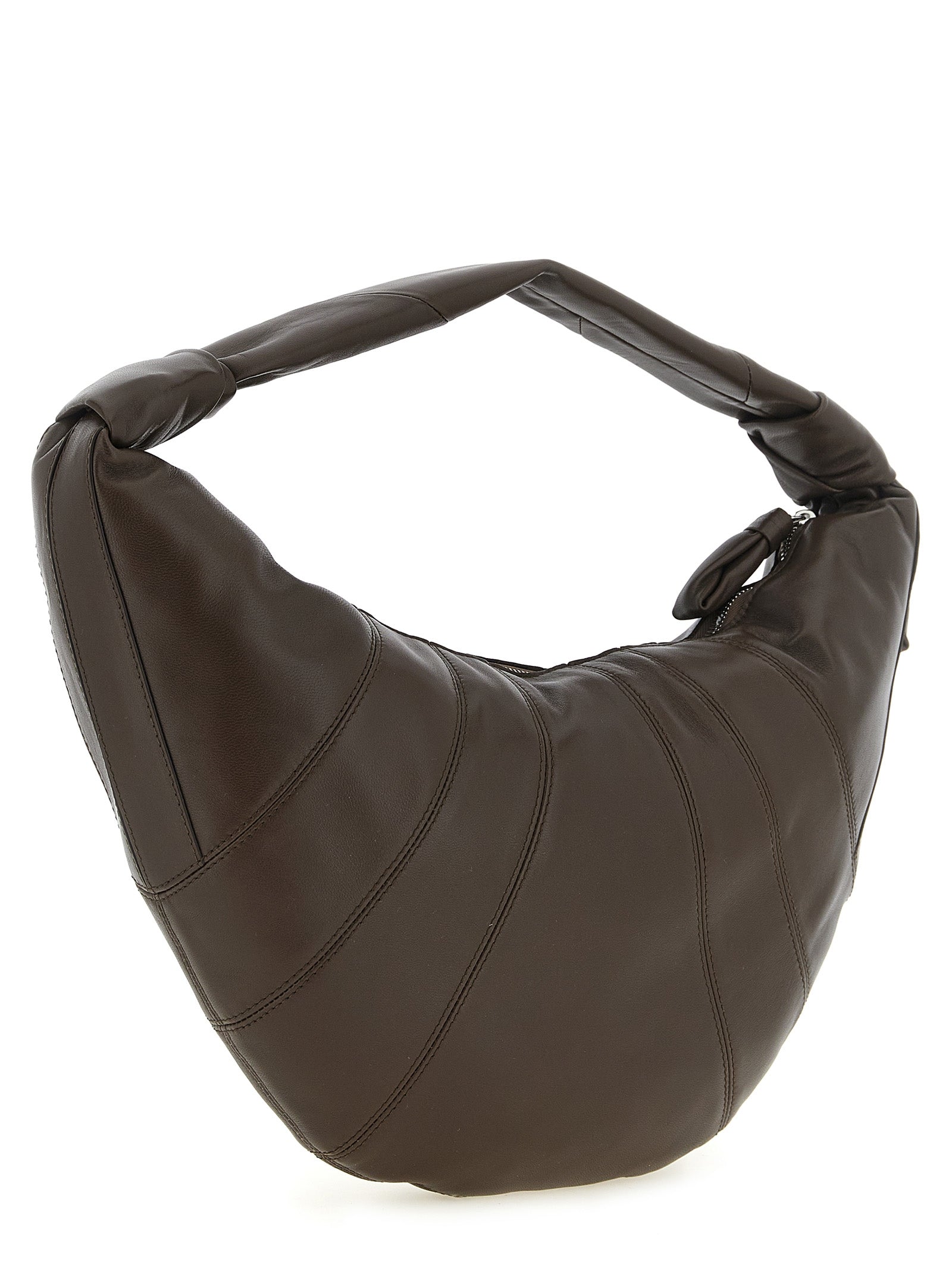 Brown Lamb Leather Shoulder Bag