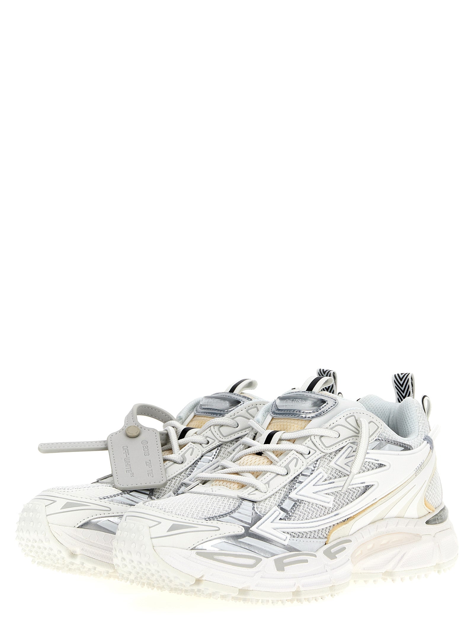 White Polyethylene Athletic Sneakers