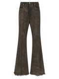 Gray Cotton Bootcut Jeans