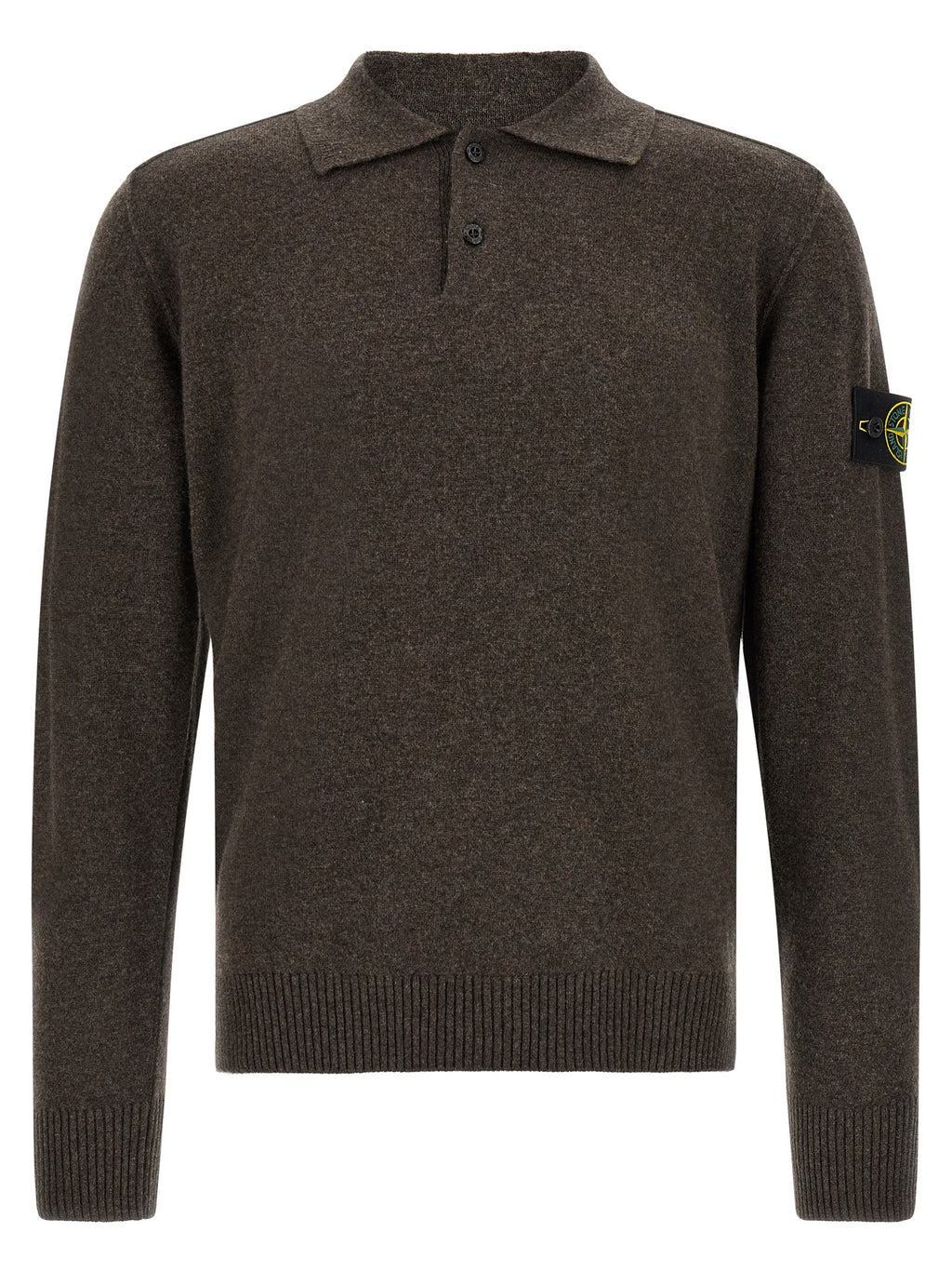 Brown Virgin Wool Polo Shirt