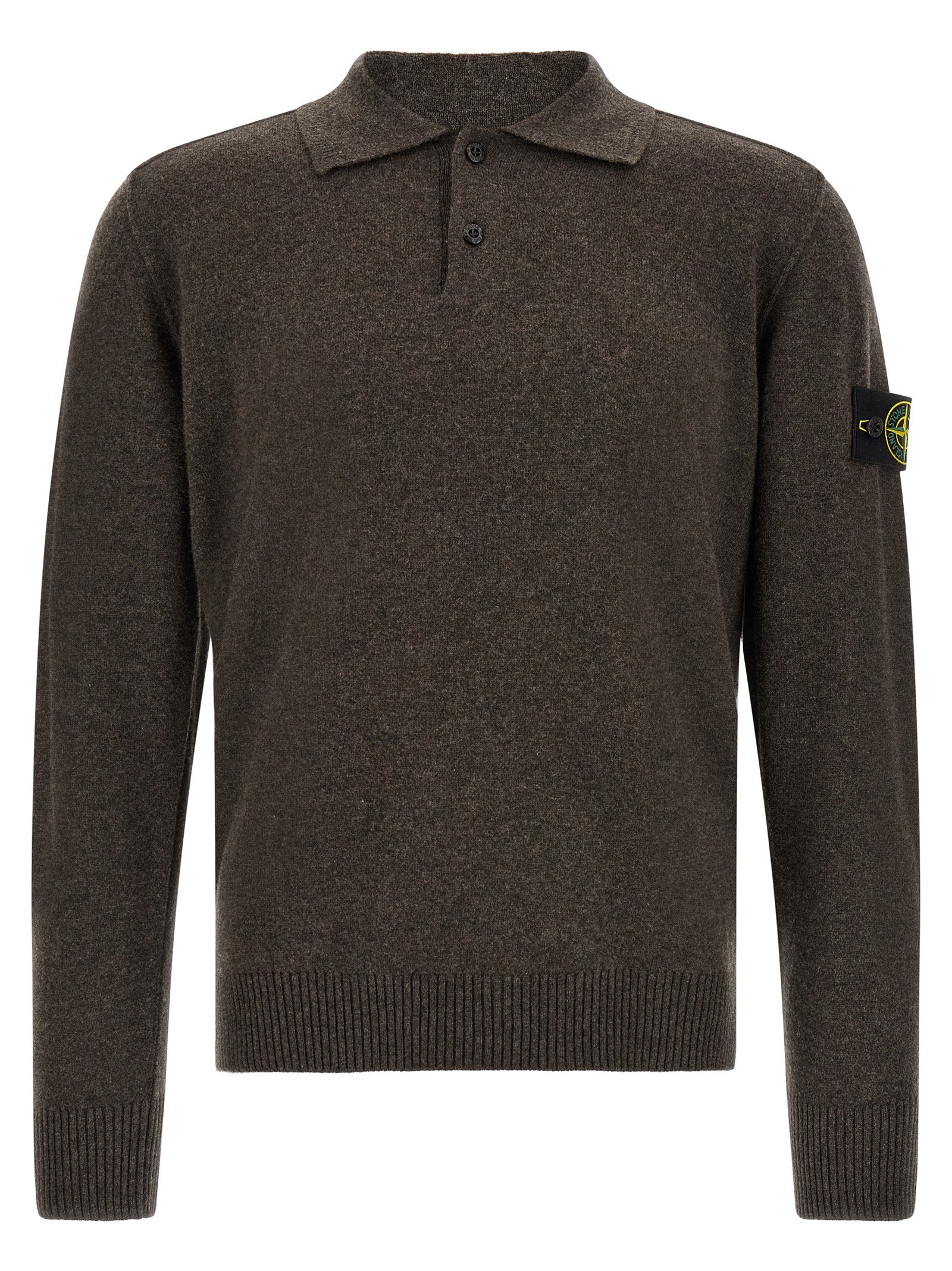 Brown Virgin Wool Polo Shirt