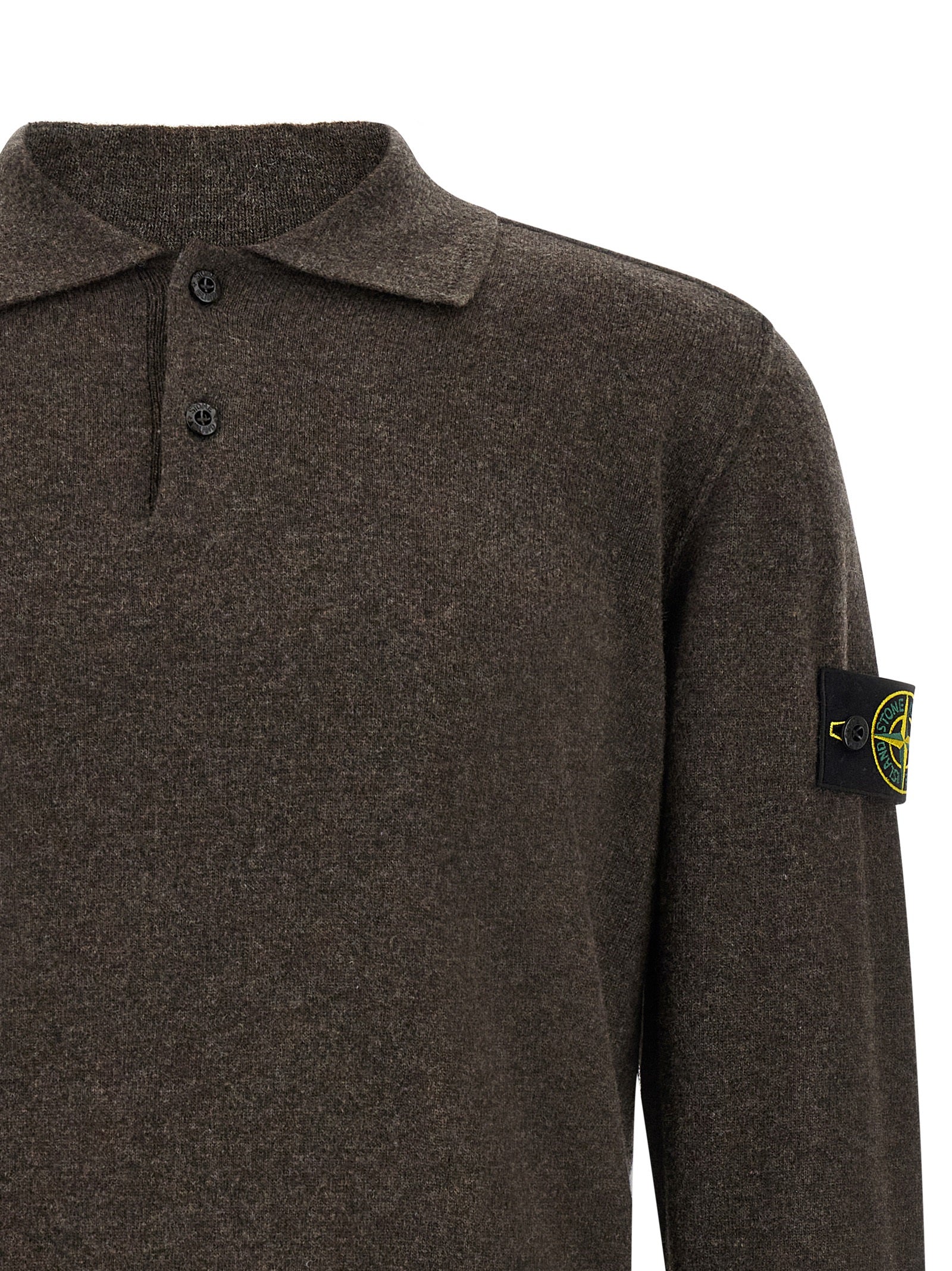 Brown Virgin Wool Polo Shirt