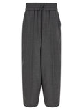 Gray Virgin Wool Casual Pants