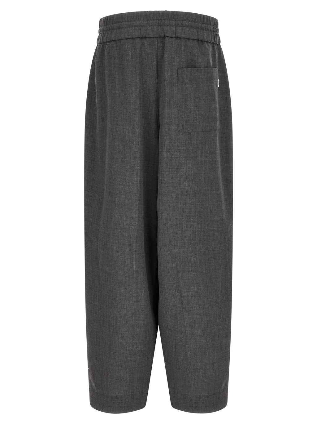 Gray Virgin Wool Casual Pants