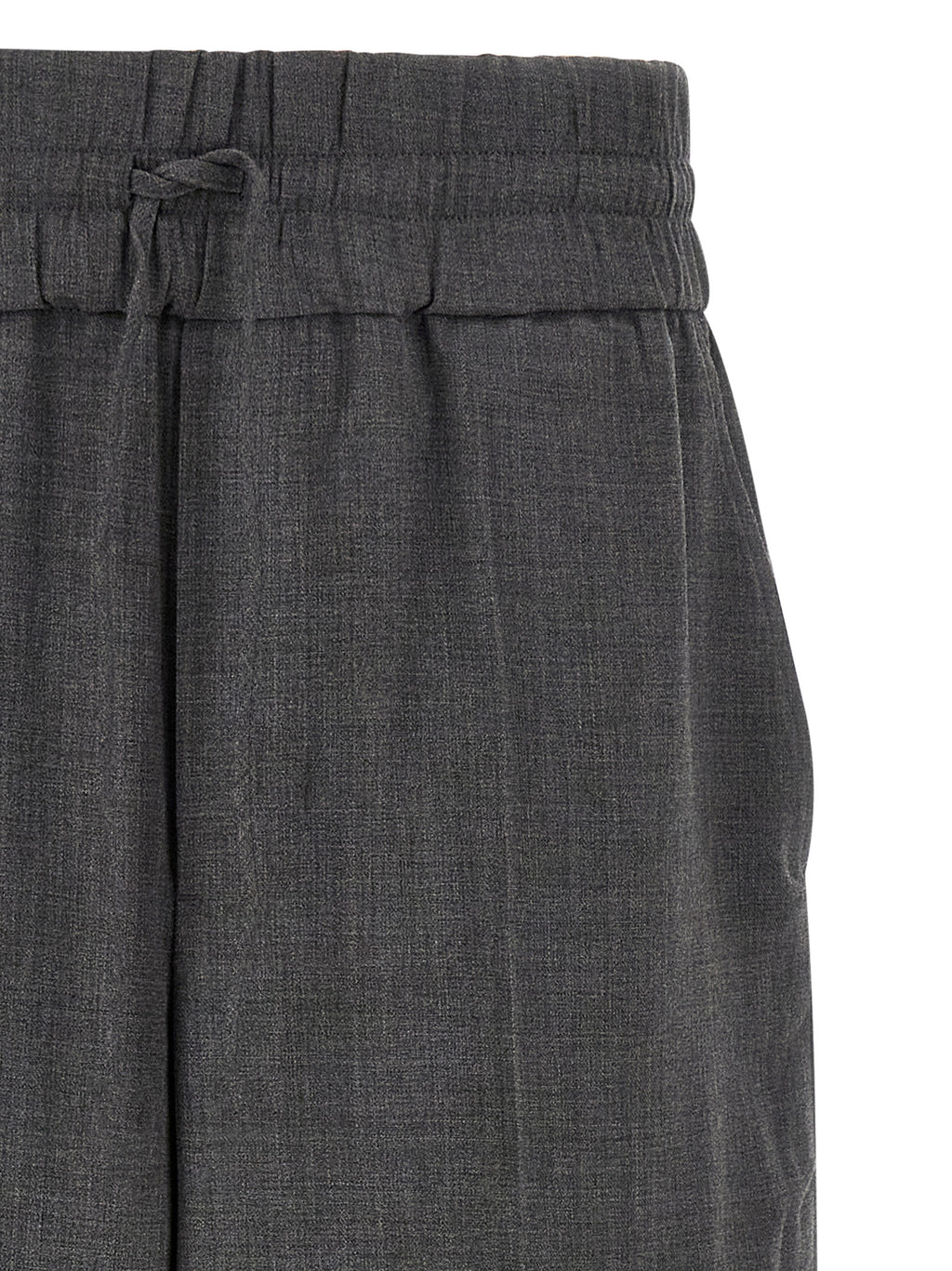 Gray Virgin Wool Casual Pants