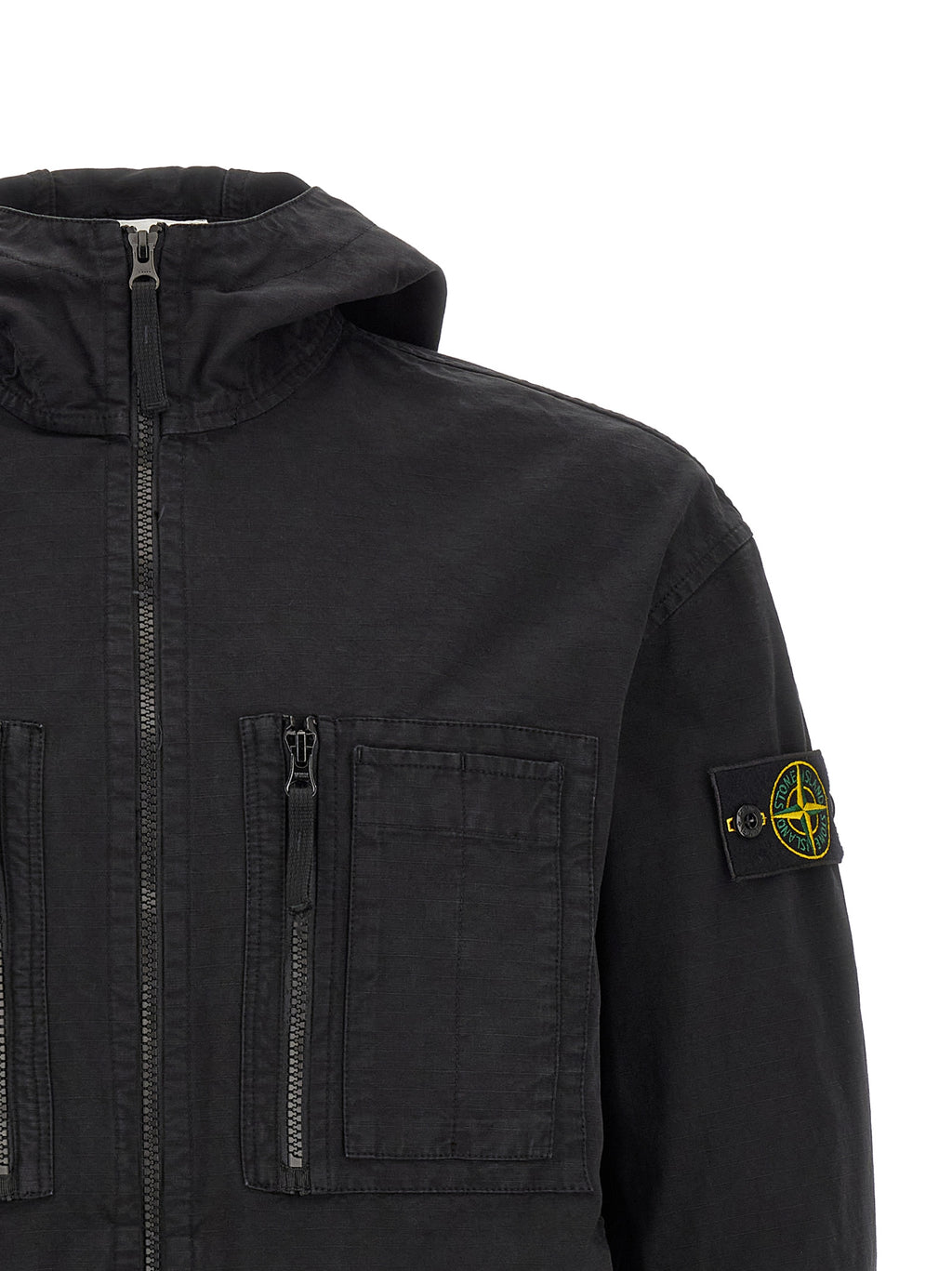 Black Cotton Shell Jacket