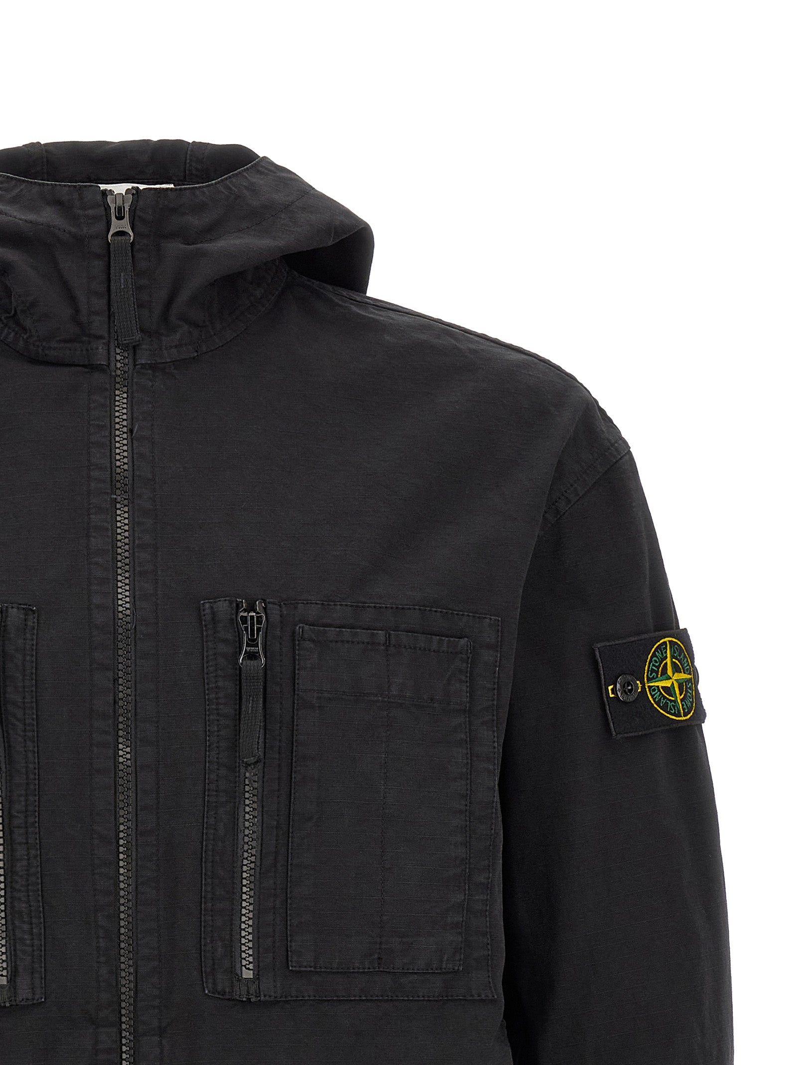 Black Cotton Shell Jacket