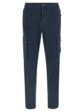 Blue Cotton Cargo Pants