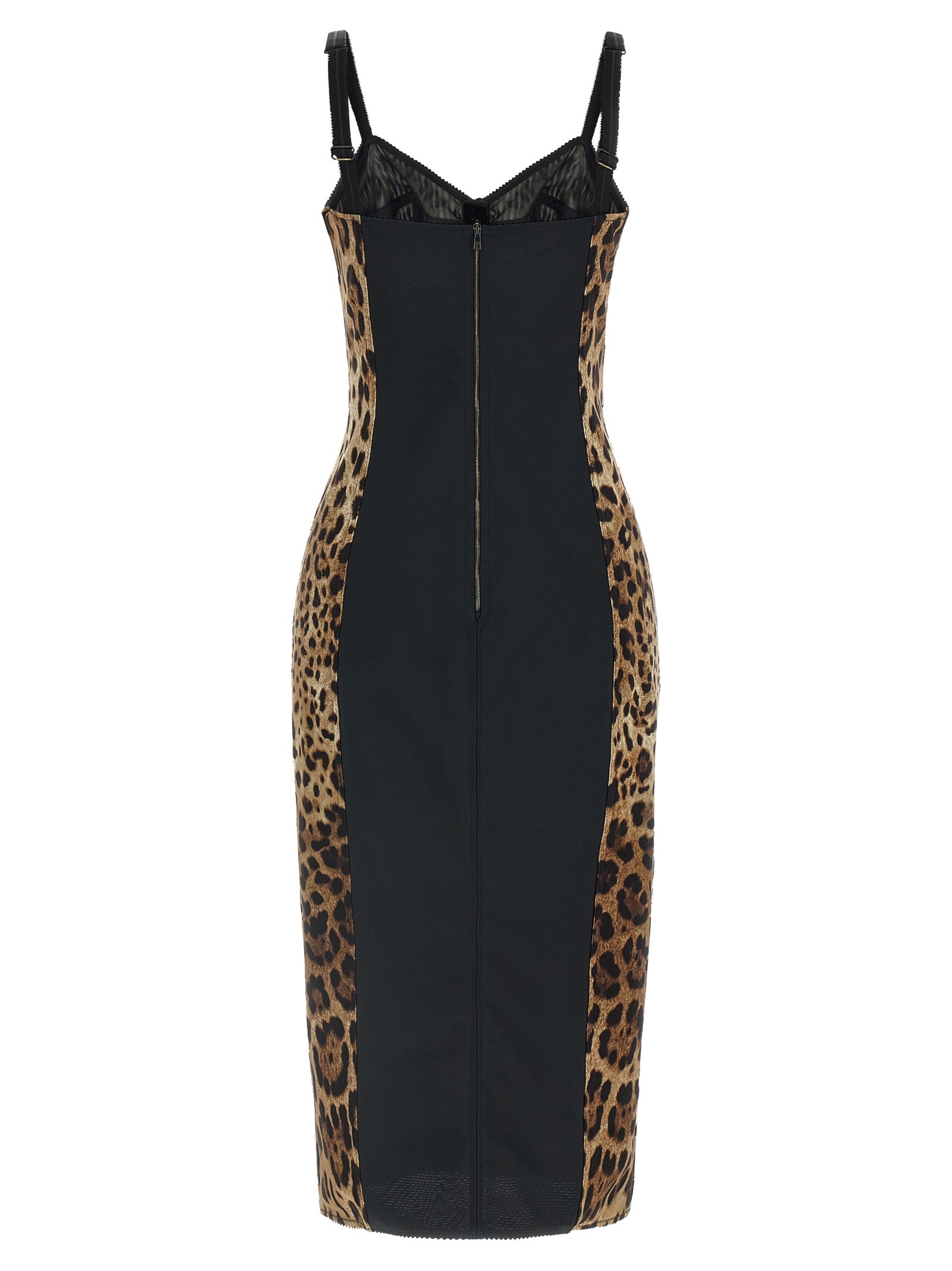 Brown Polyamide Midi Dress