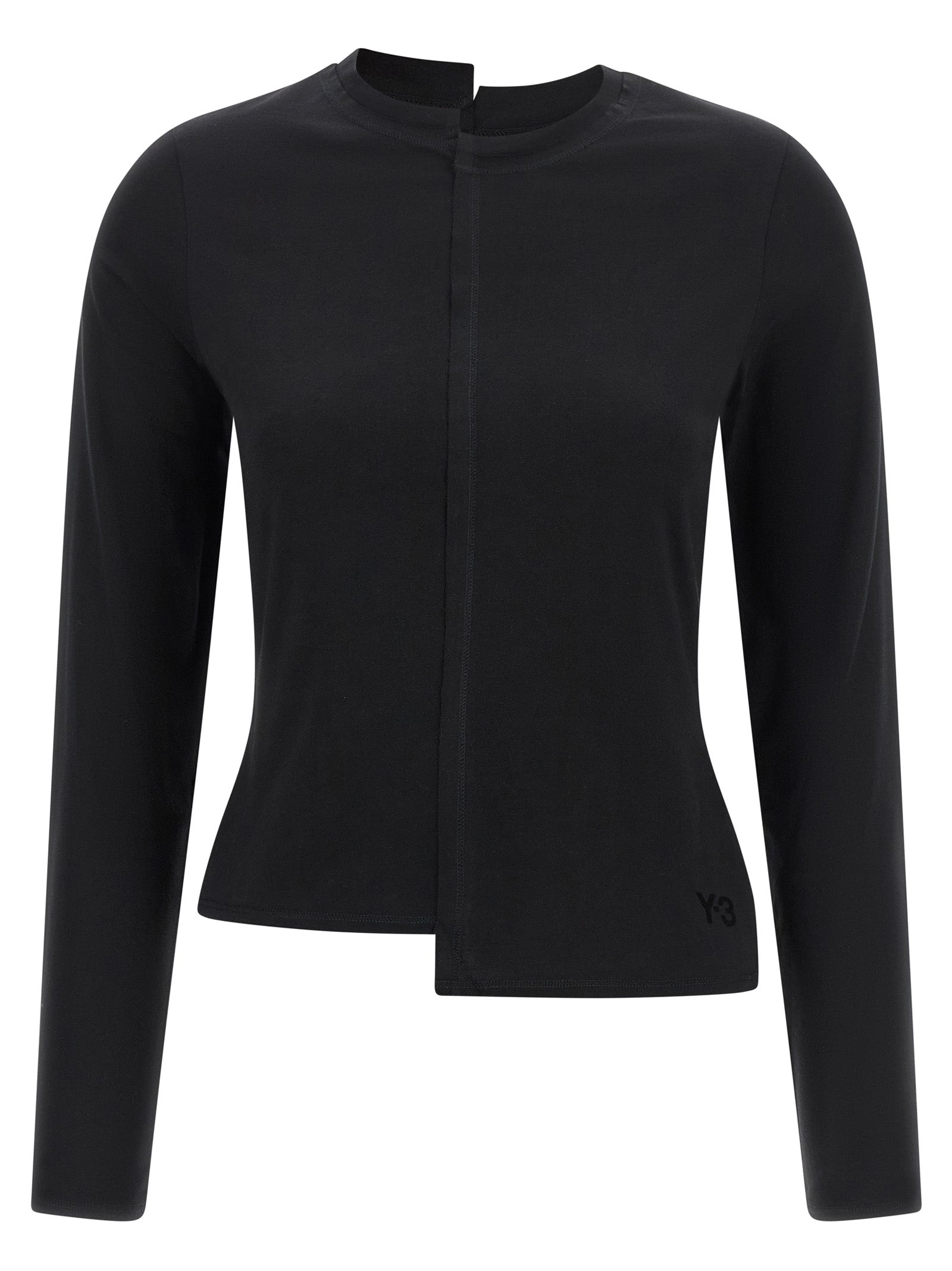Black Cotton Long Sleeve T-Shirt
