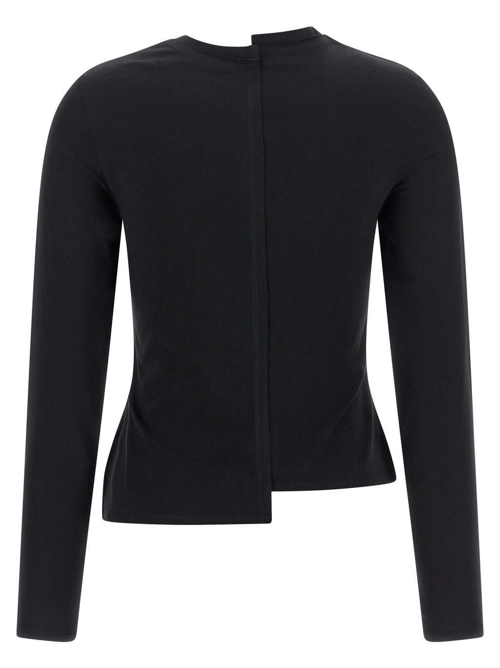 Black Cotton Long Sleeve T-Shirt