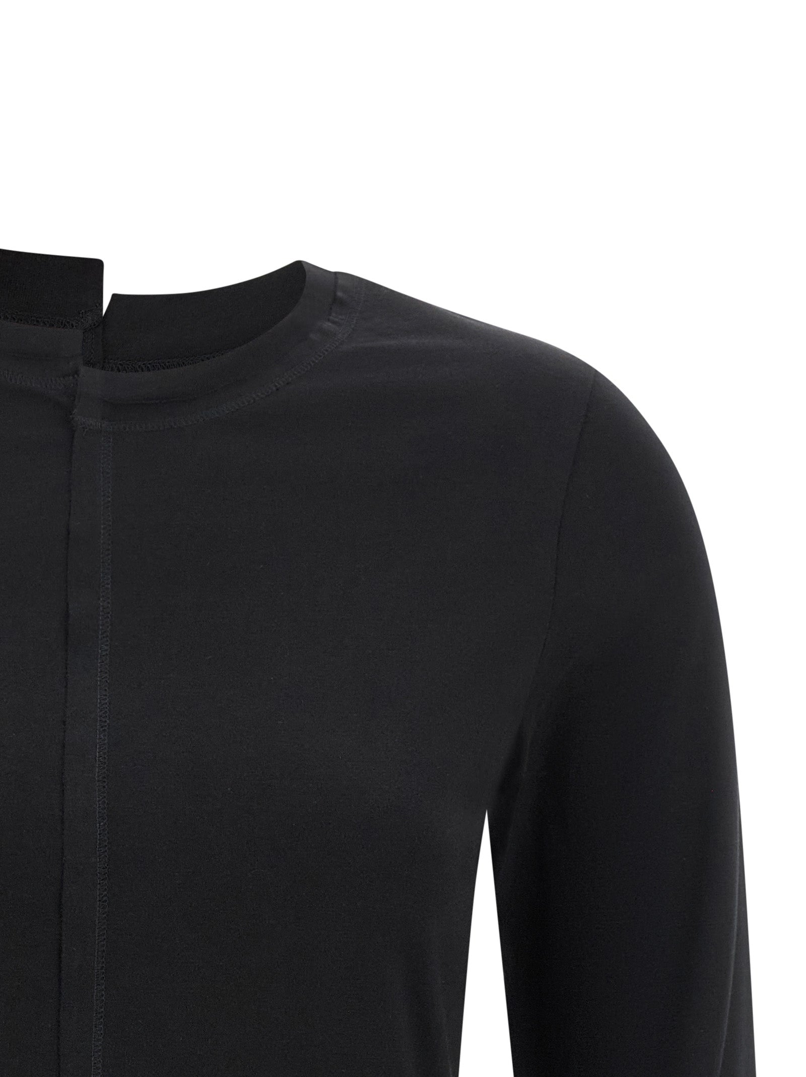 Black Cotton Long Sleeve T-Shirt