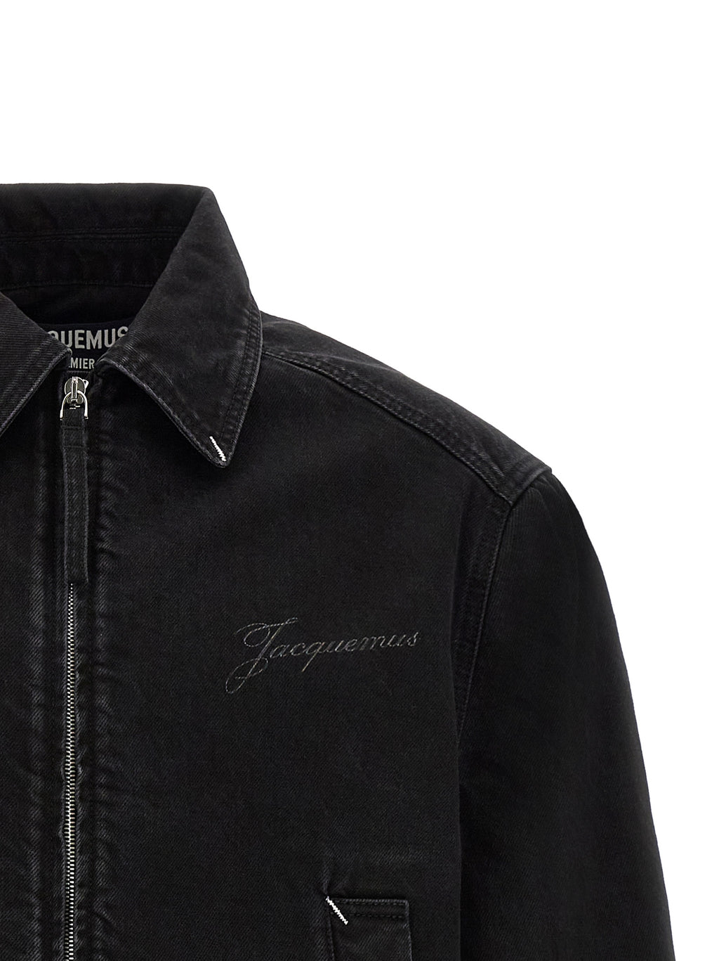 Black Cotton Denim Jacket