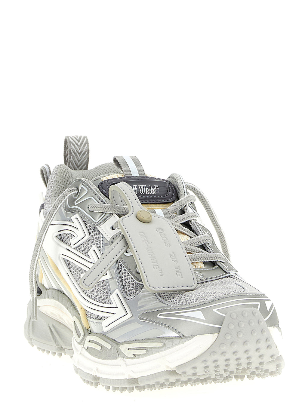 Silver Polyester Athletic Sneakers